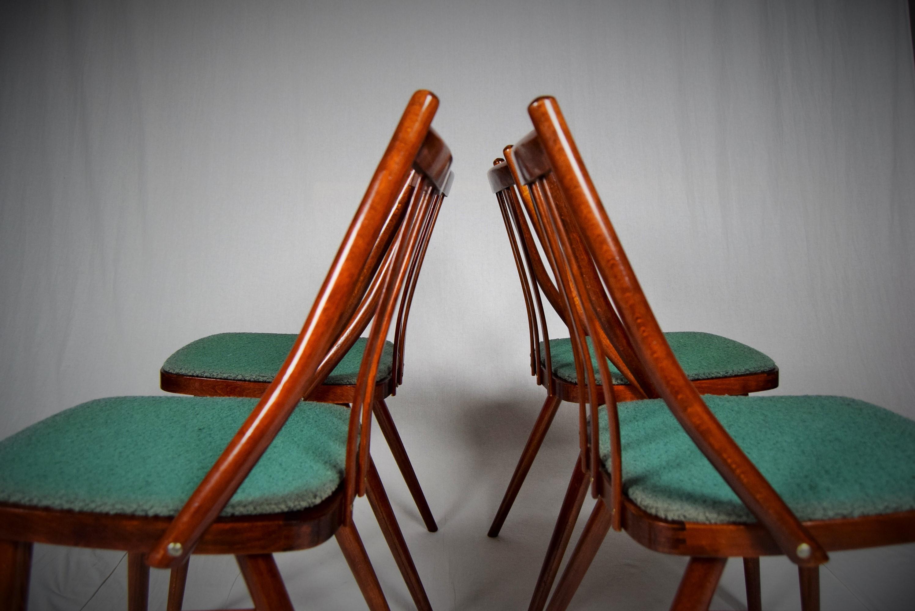 Set of Four Dining Chairs Designed by Antonín Šuman, 1966s 3