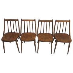 Juego de cuatro sillas de comedor diseñadas por Antonín Šuman, años 1966