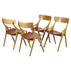 Set of Four Dining Chairs Designed by Arne Hovmand Olsen for Mogens Kold,Denmark