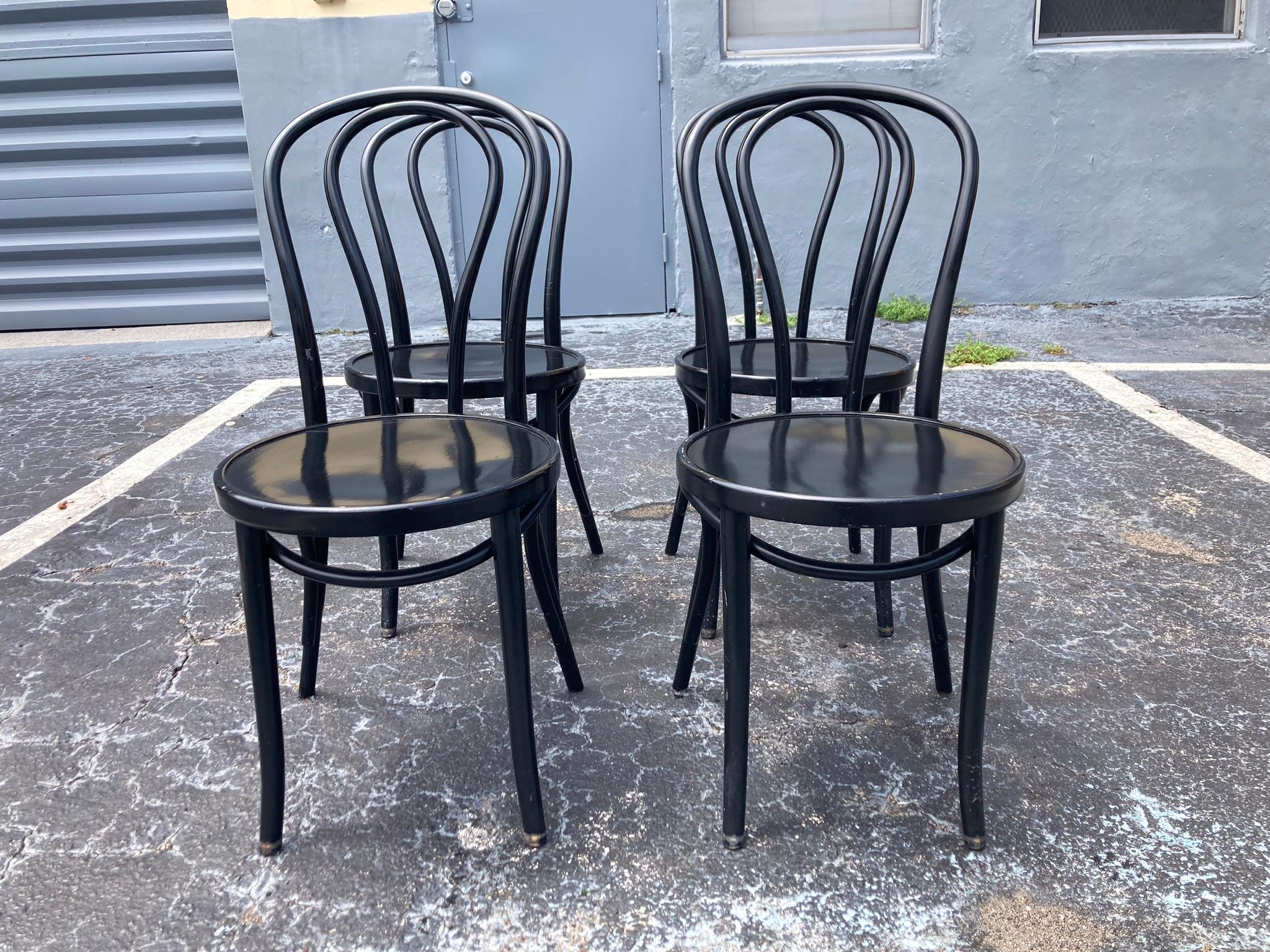 Set of Four Dining Chairs Designed by Michael Thonet No.18, in total ten chairs available.