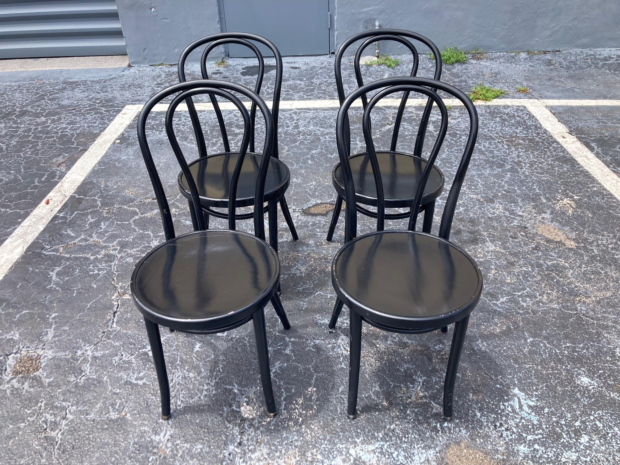 Set of Four Dining Chairs Designed by Michael Thonet No.18, Bentwood 1