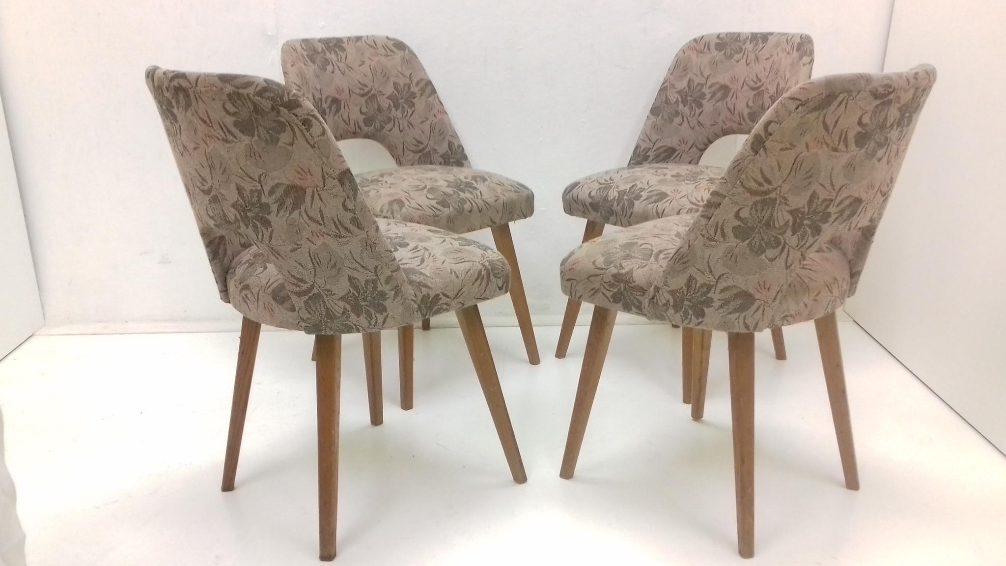 Mid-20th Century Set of Four Dining Chairs Designed by Oswald Haerdtl, 1950s For Sale