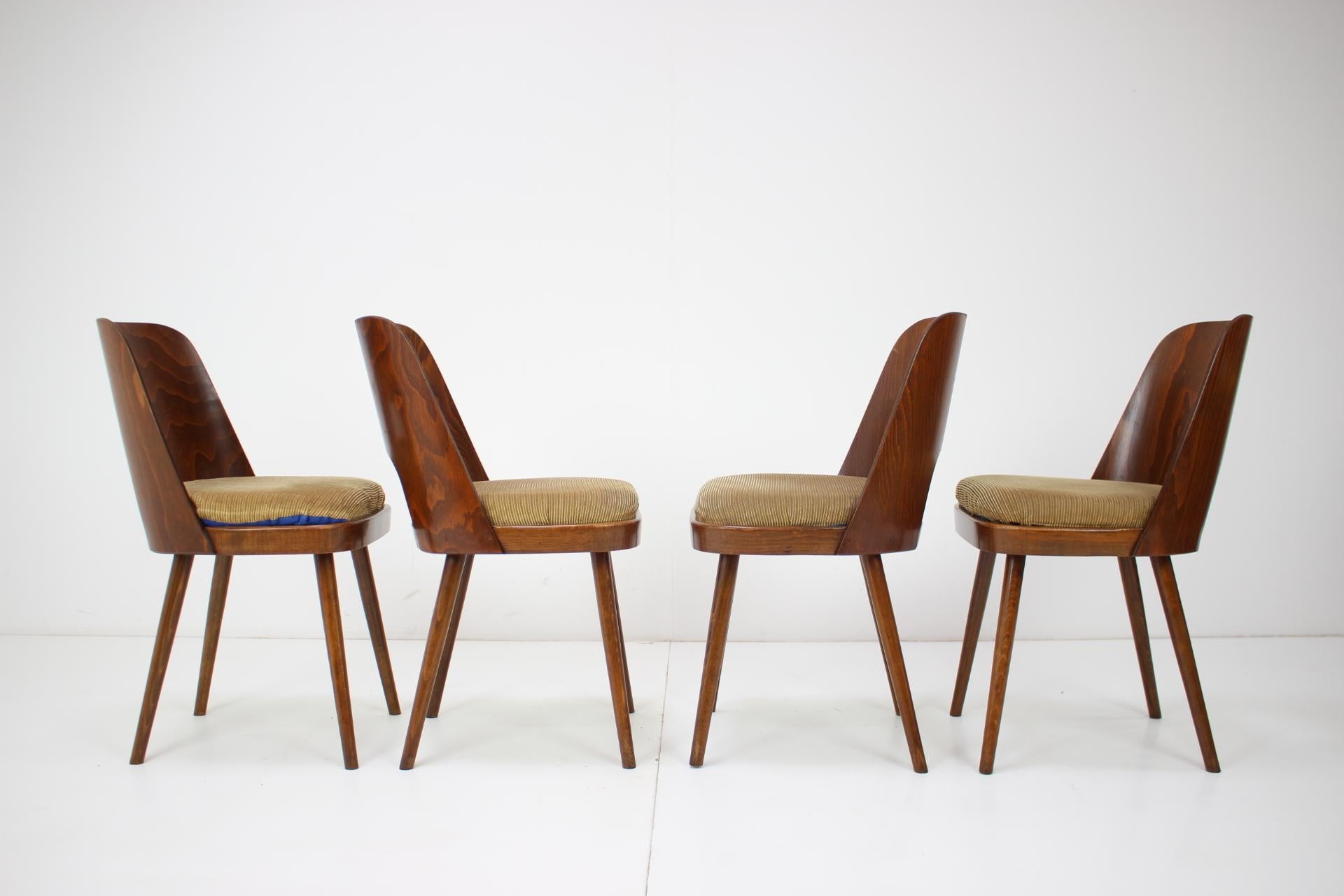 Czech Set of Four Dining Chairs Designed by Oswald Haerdtl, 1960s