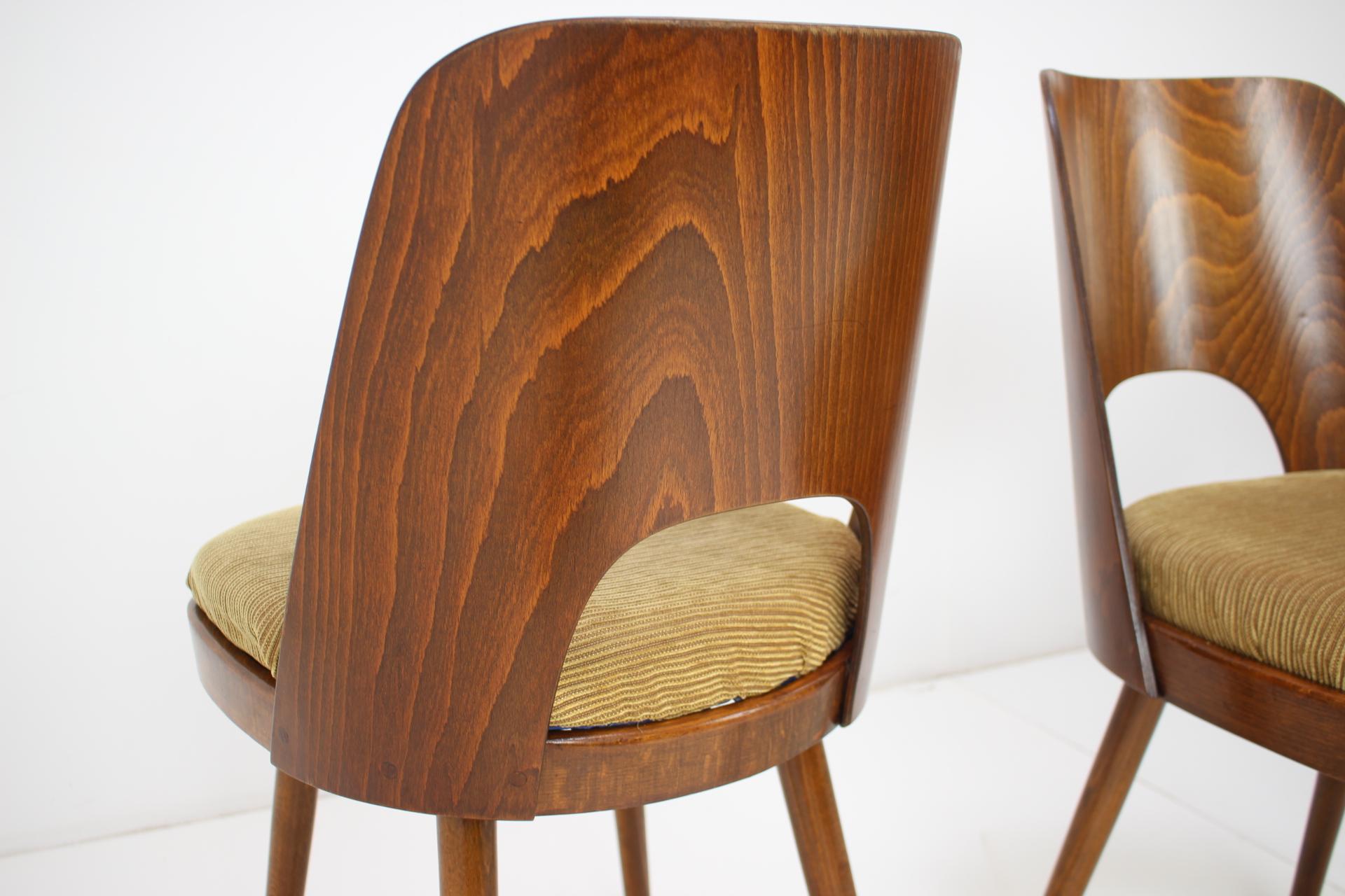 Fabric Set of Four Dining Chairs Designed by Oswald Haerdtl, 1960s
