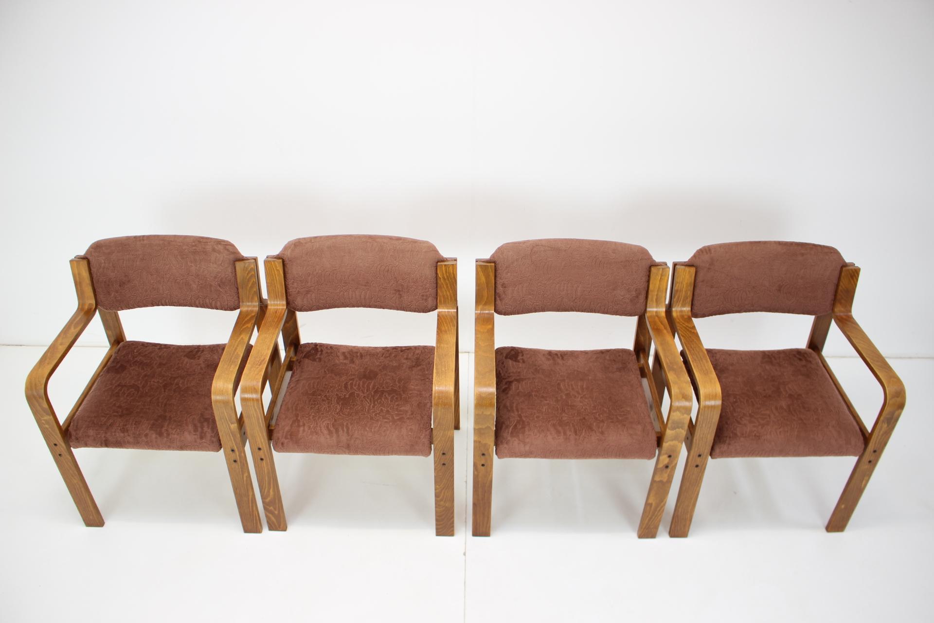 Set of Four Dining Chairs Designed Ludvík Volák for Dřevopodnik Holešov, 1960's 1