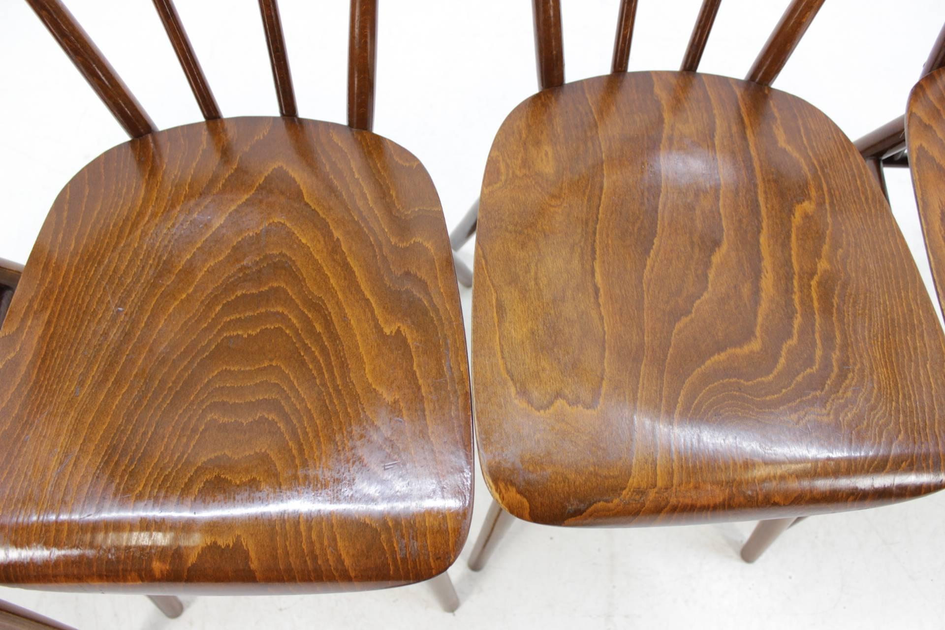 Wood Set of Four Dining Chairs