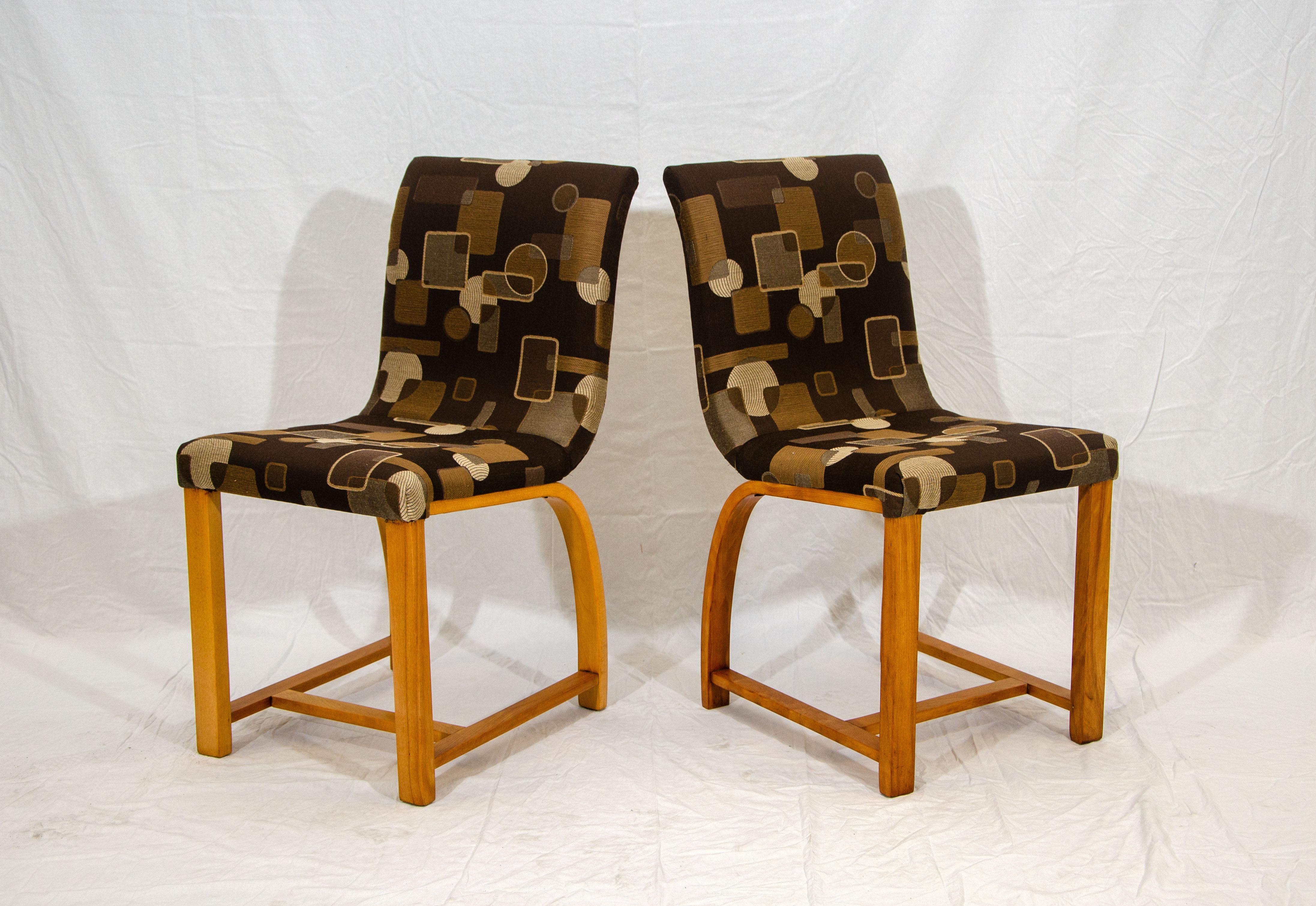 Art Deco Set of Four Dining Chairs, Gilbert Rohde for Heywood Wakefield