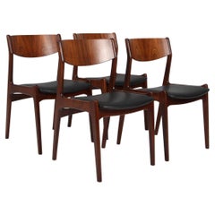 Set of Four Dining Chairs in Rosewood by Vilhelm Jørgensen, 1960s Denmark