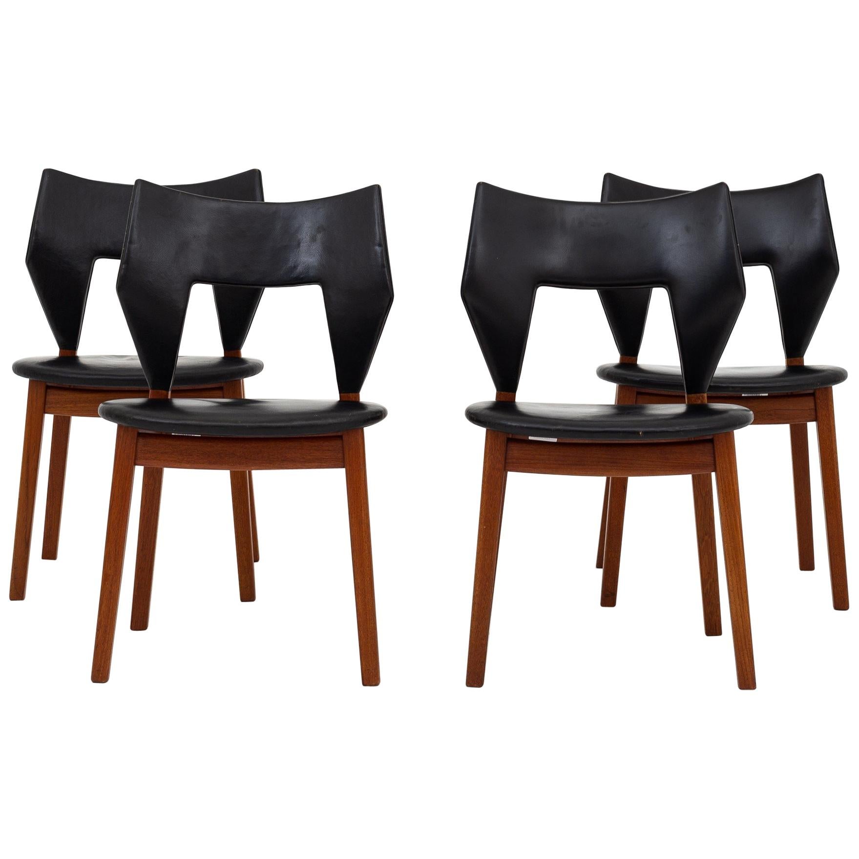 Set of Four Dining Chairs in Teak by Tove & Edvard Kindt Larsen