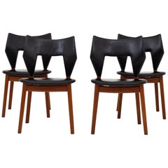 Set of Four Dining Chairs in Teak by Tove & Edvard Kindt Larsen