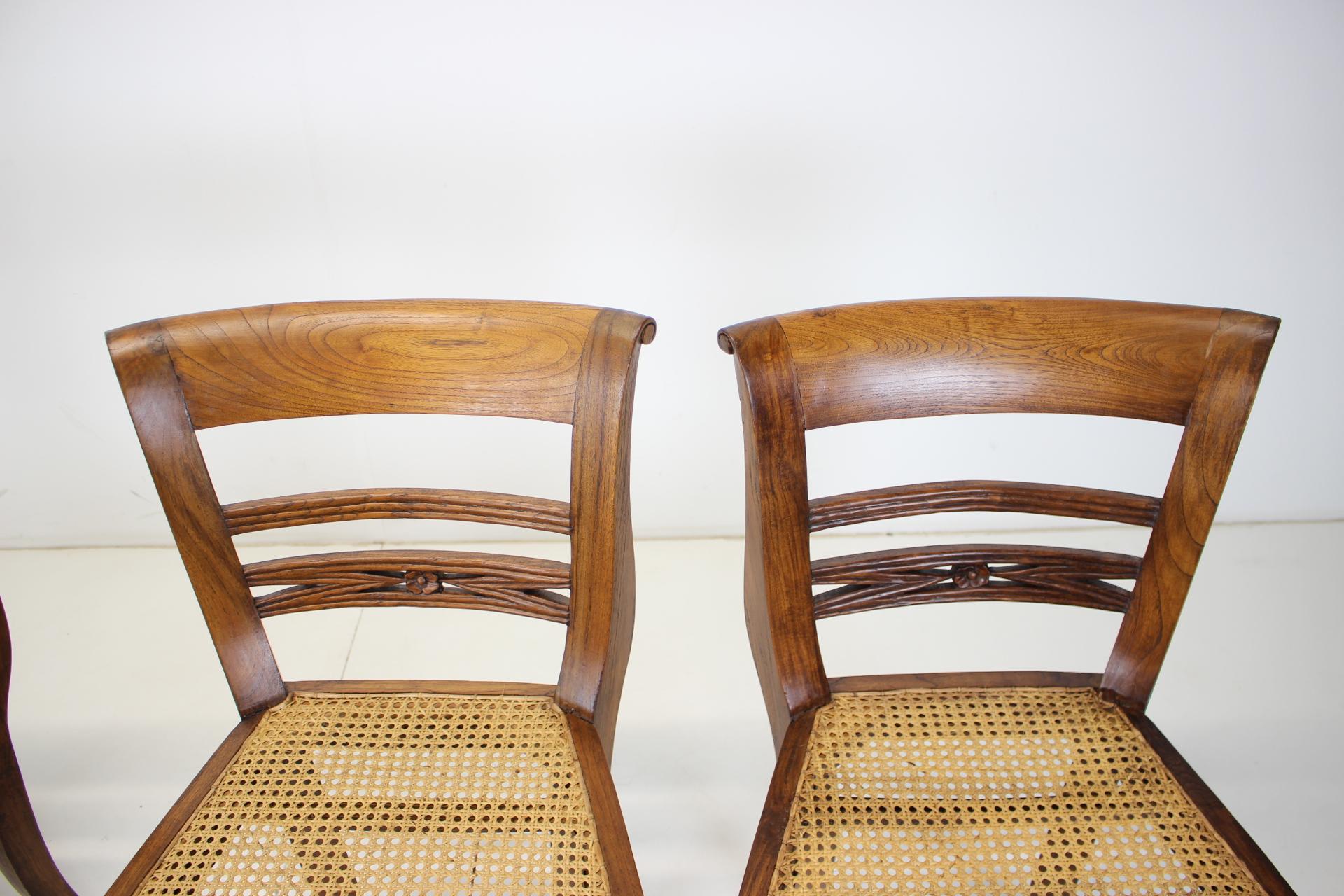 Set of Four Dining Chairs, Made of Solid Wood, 1950s, Czechoslovakia For Sale 5