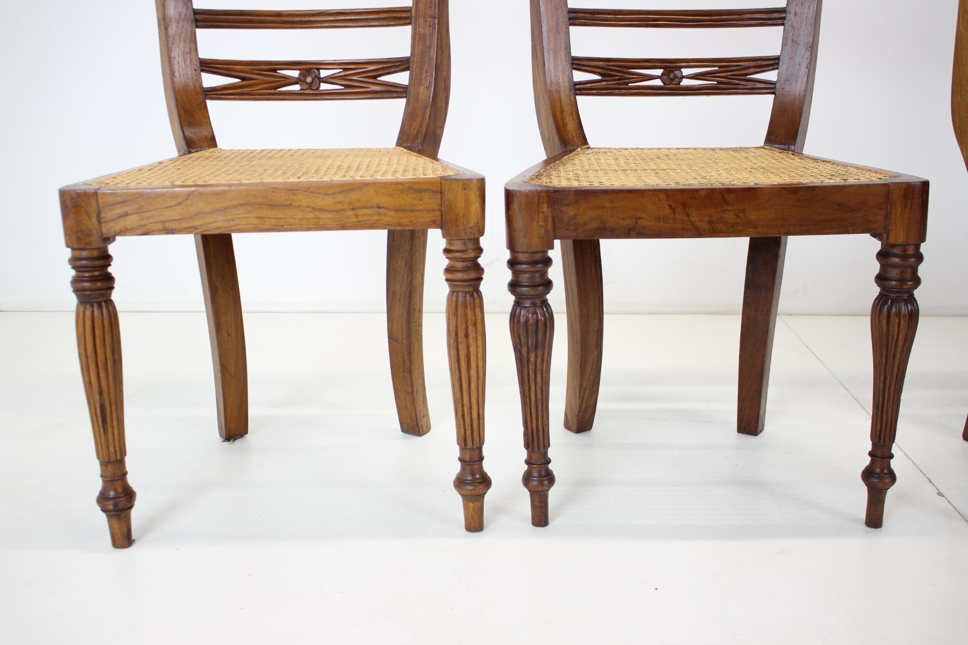 Set of Four Dining Chairs, Made of Solid Wood, 1950s, Czechoslovakia For Sale 7
