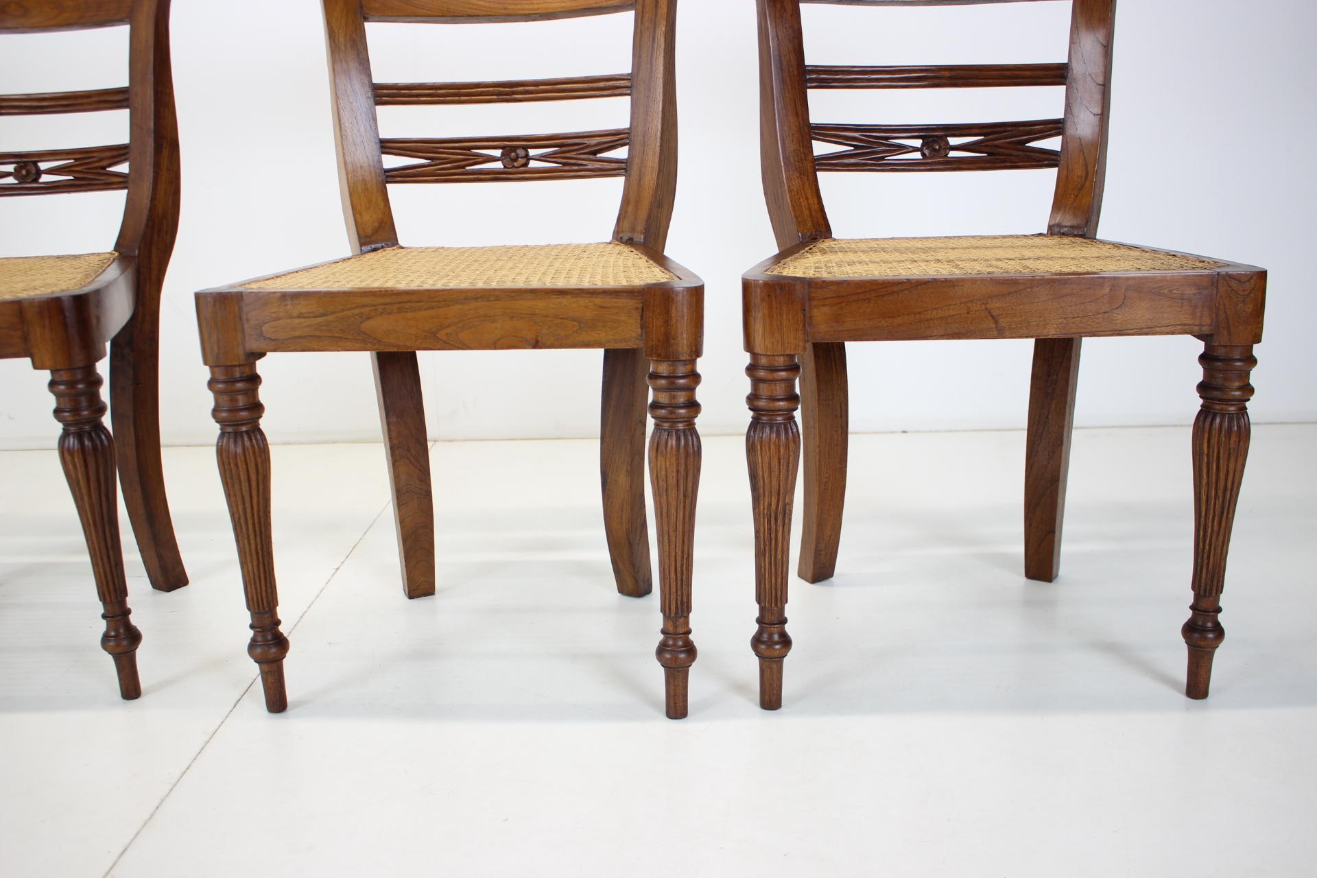 Set of Four Dining Chairs, Made of Solid Wood, 1950s, Czechoslovakia For Sale 8