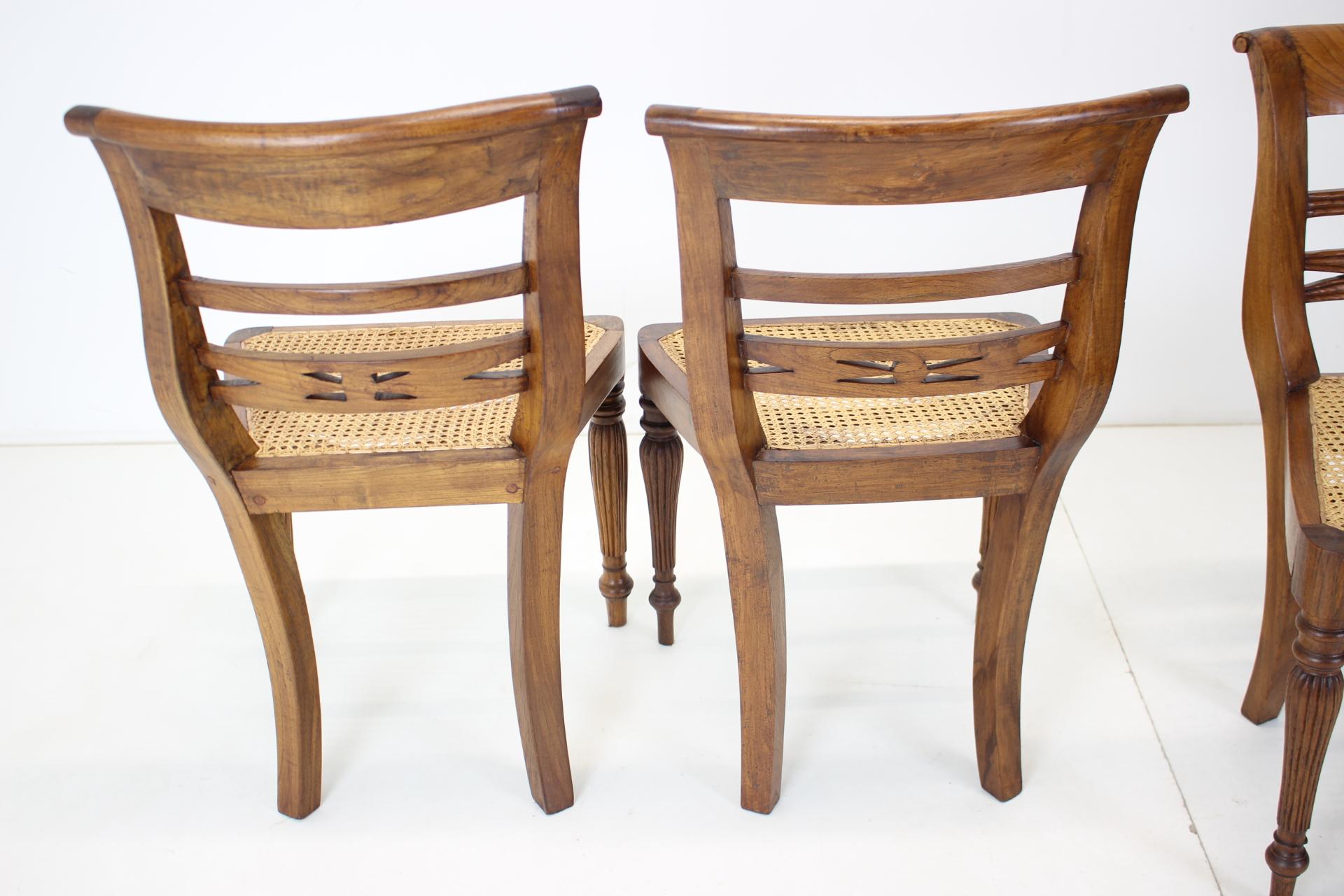Set of Four Dining Chairs, Made of Solid Wood, 1950s, Czechoslovakia For Sale 9