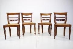 Set of Four Dining Chairs, Made of Solid Wood, 1950s, Czechoslovakia