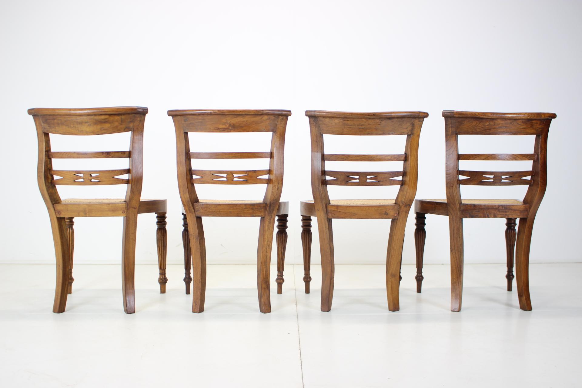 Set of Four Dining Chairs, Made of Solid Wood, 1950s, Czechoslovakia For Sale 2
