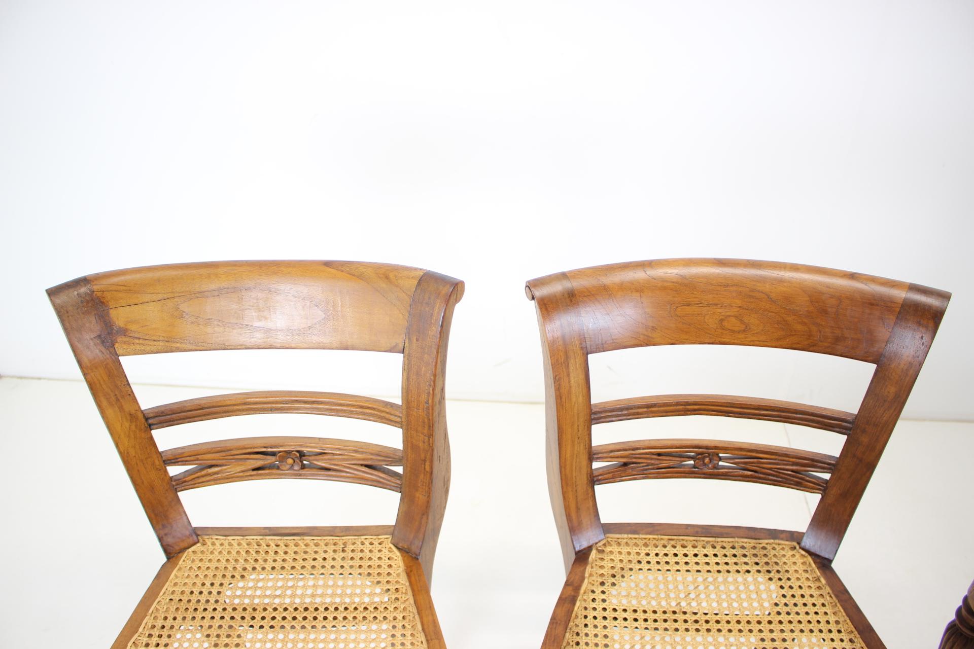 Set of Four Dining Chairs, Made of Solid Wood, 1950s, Czechoslovakia For Sale 4