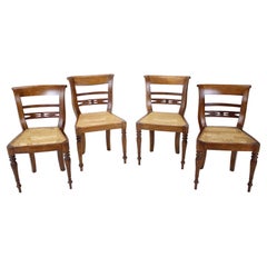 Retro Set of Four Dining Chairs, Made of Solid Wood, 1950s, Czechoslovakia