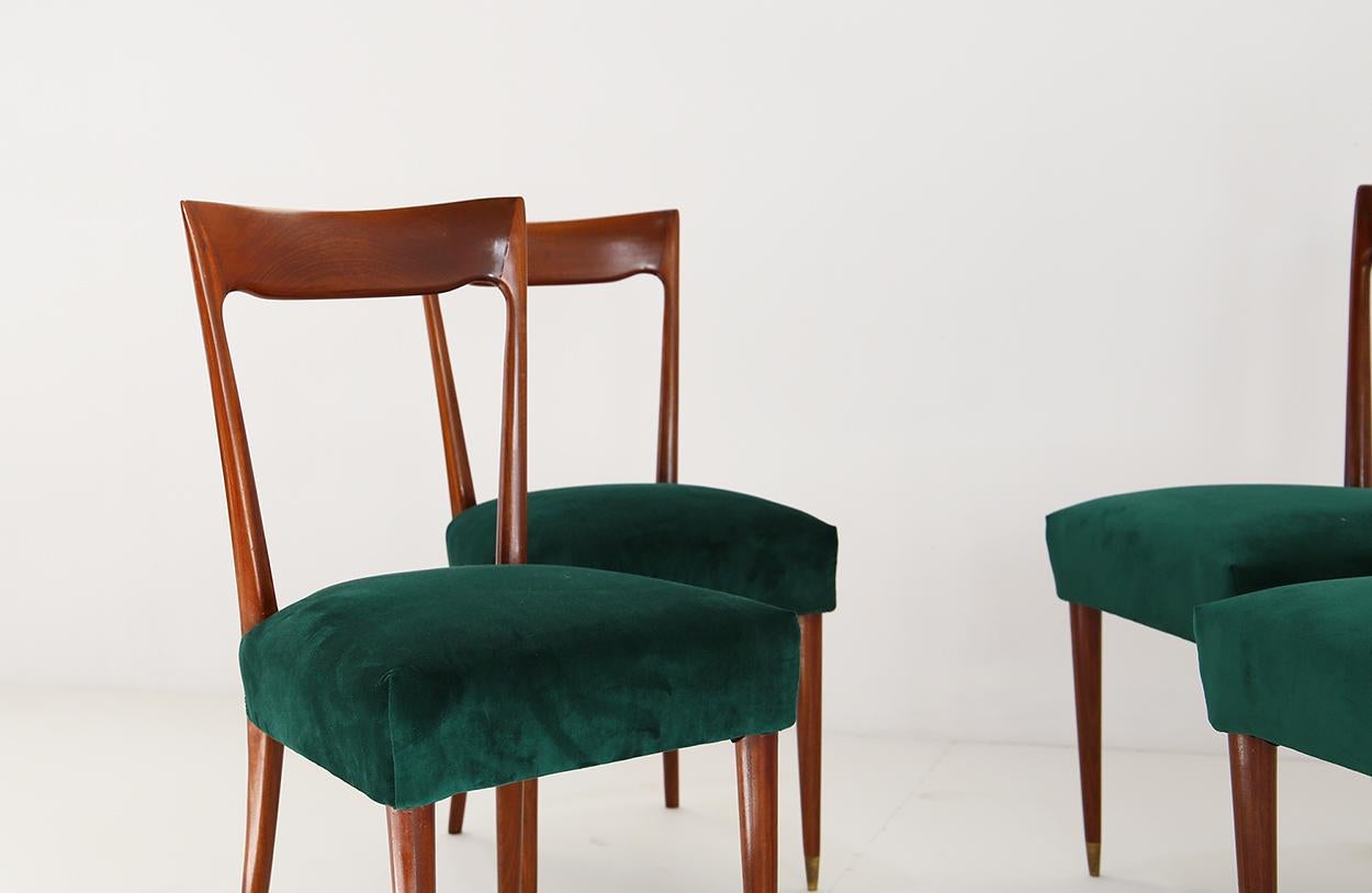 Mid-Century Modern Set of four Dining Chairs Midcentury by Guglielmo Ulrich, 1940s