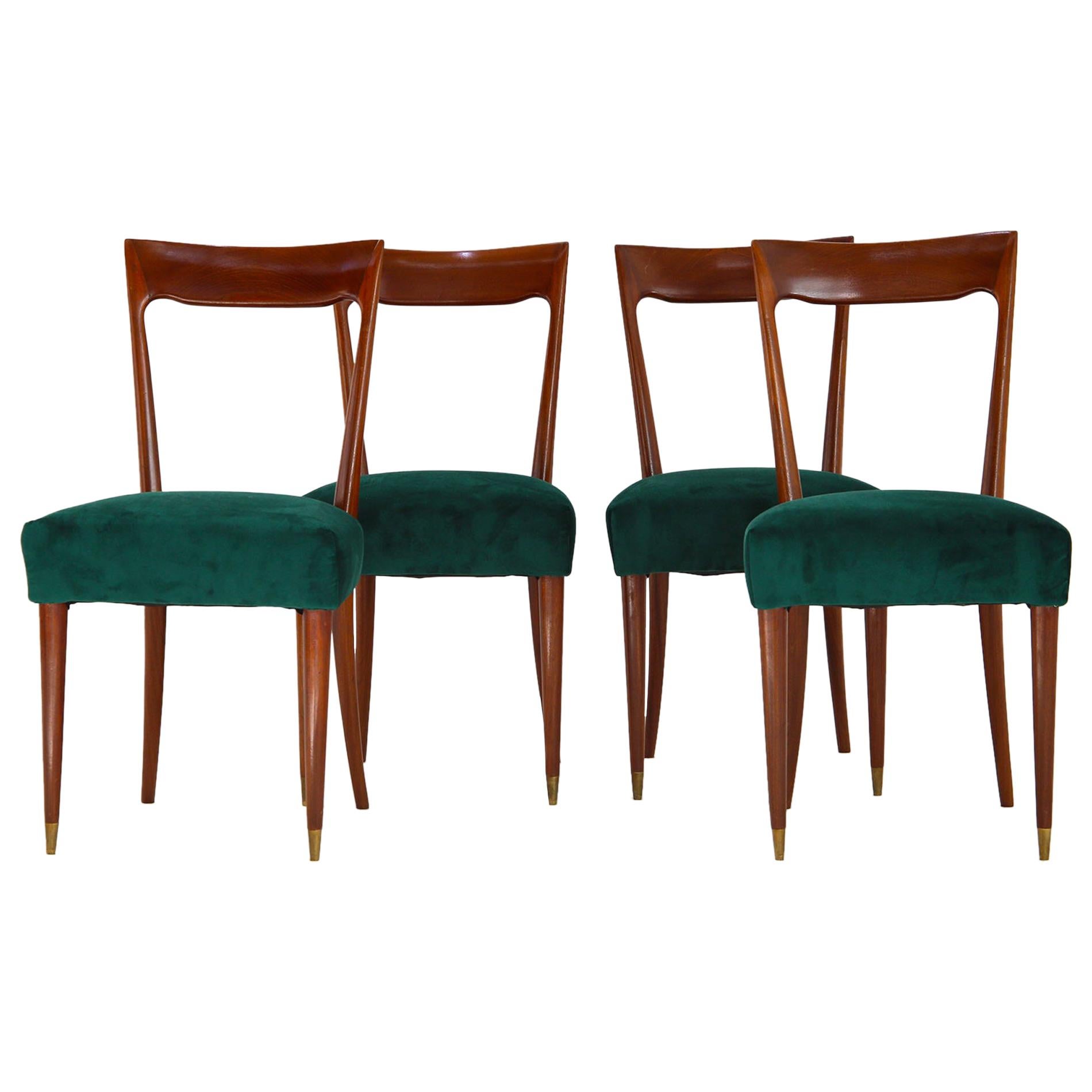 Set of four Dining Chairs Midcentury by Guglielmo Ulrich, 1940s