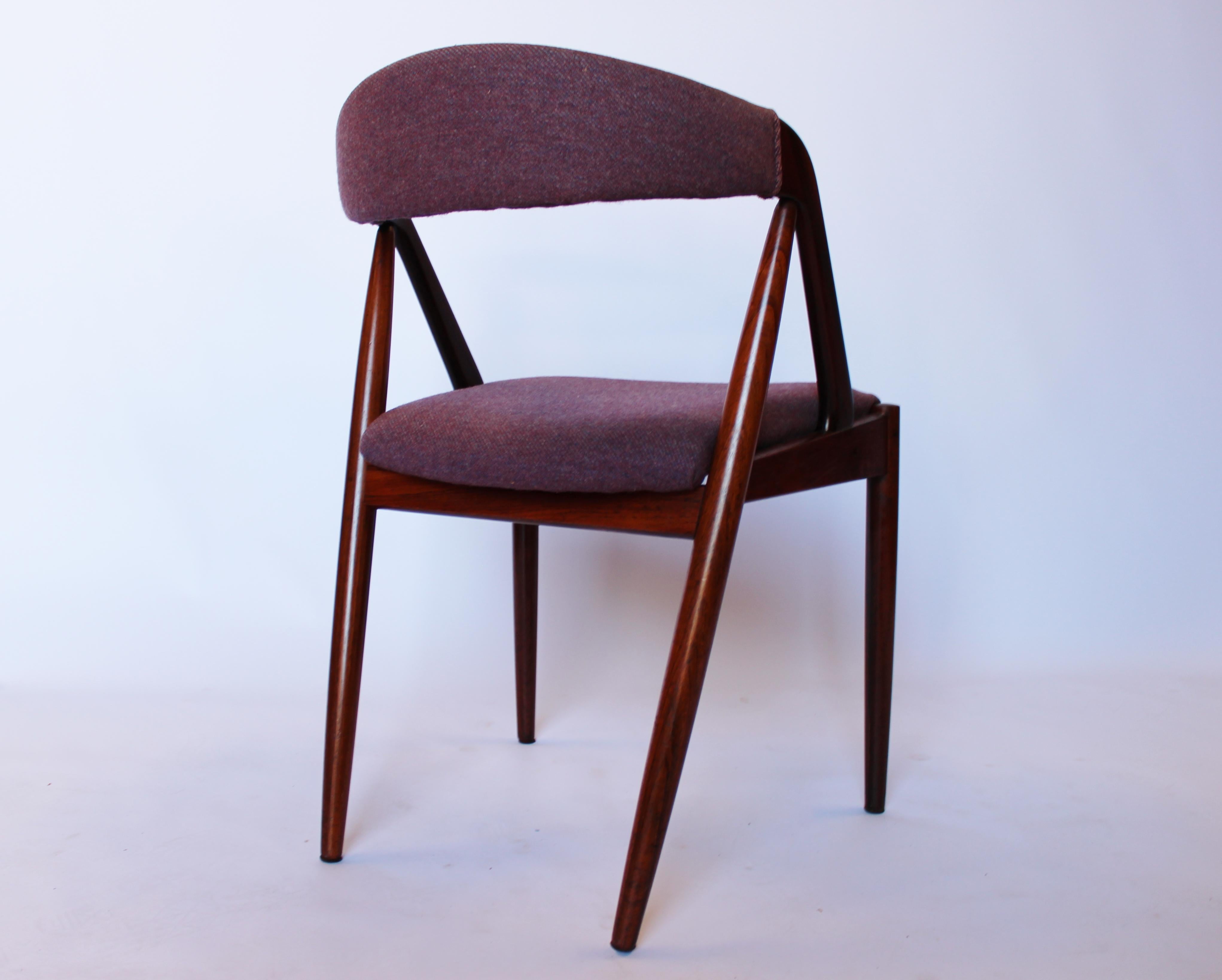 Danish Set of Four Dining Chairs, Model 31, Kai Kristiansen and Schou Andersen, 1960s