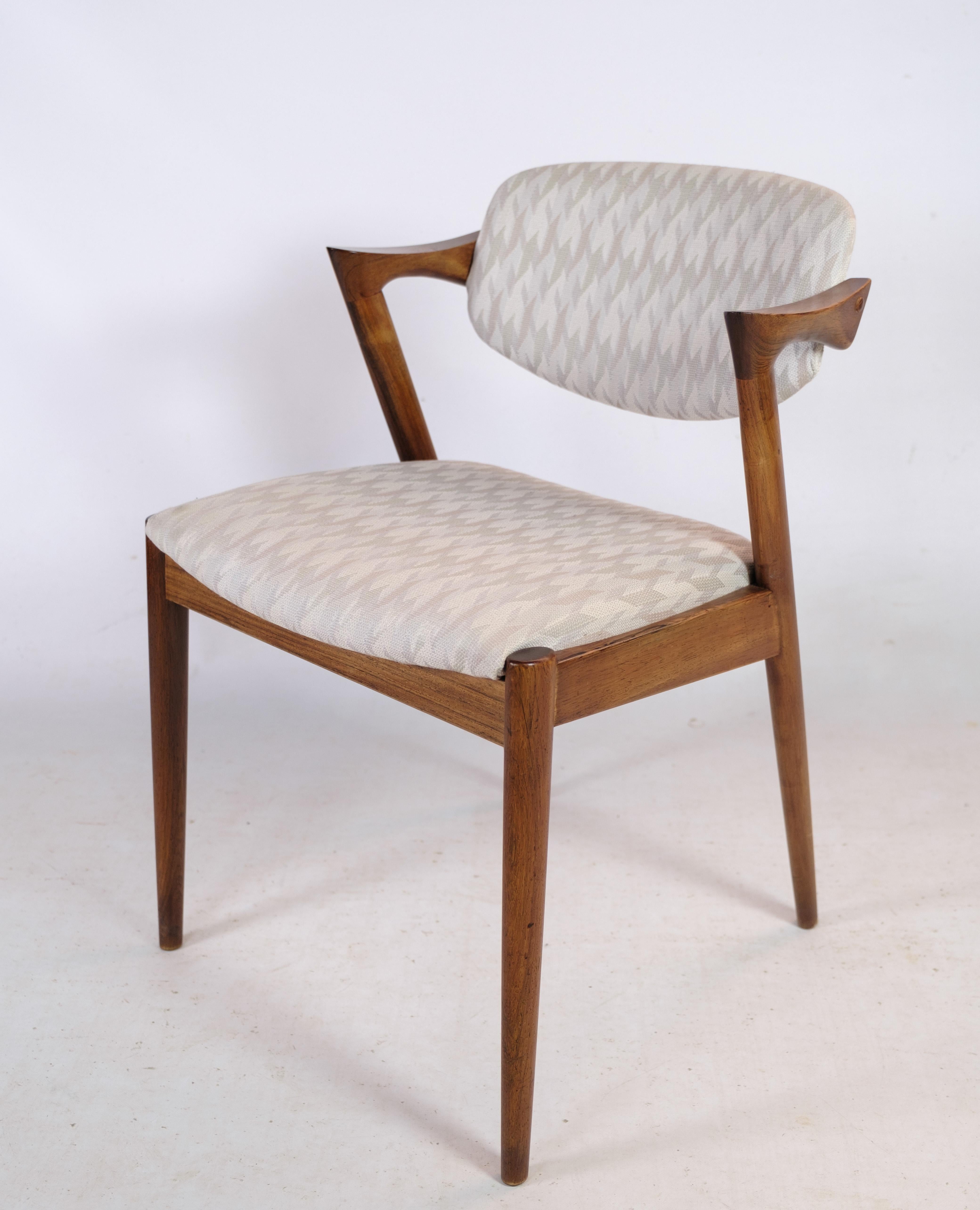 Danish Set of Four Dining Chairs, Model 42, Kai Kristiansen, Schou Andersen, 1960 For Sale