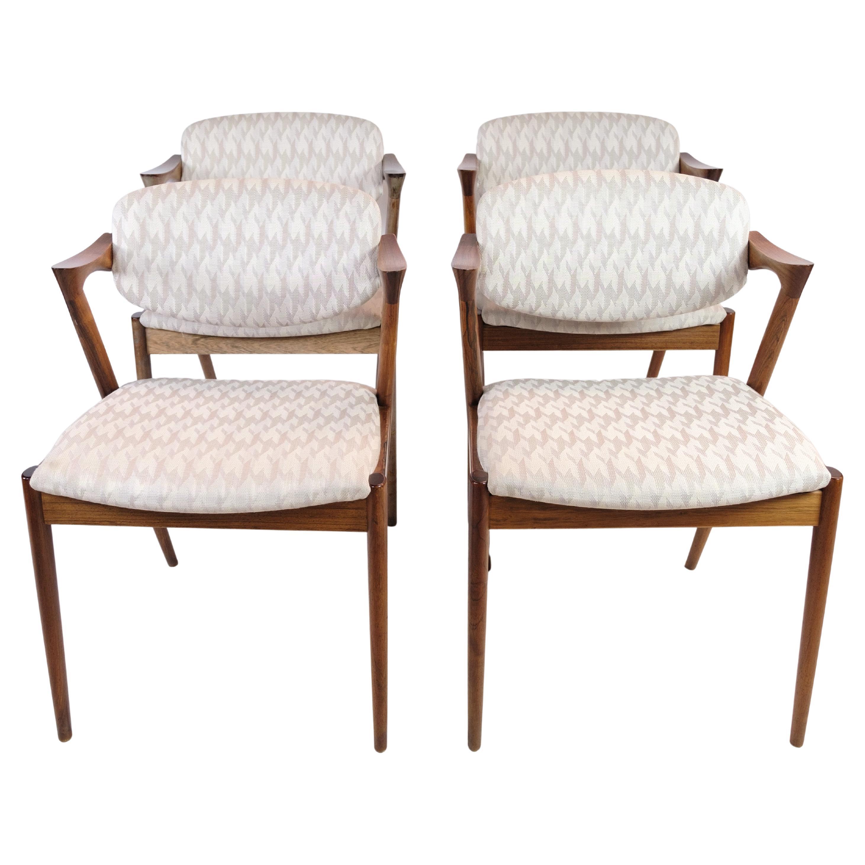 Set of Four Dining Chairs, Model 42, Kai Kristiansen, Schou Andersen, 1960 For Sale