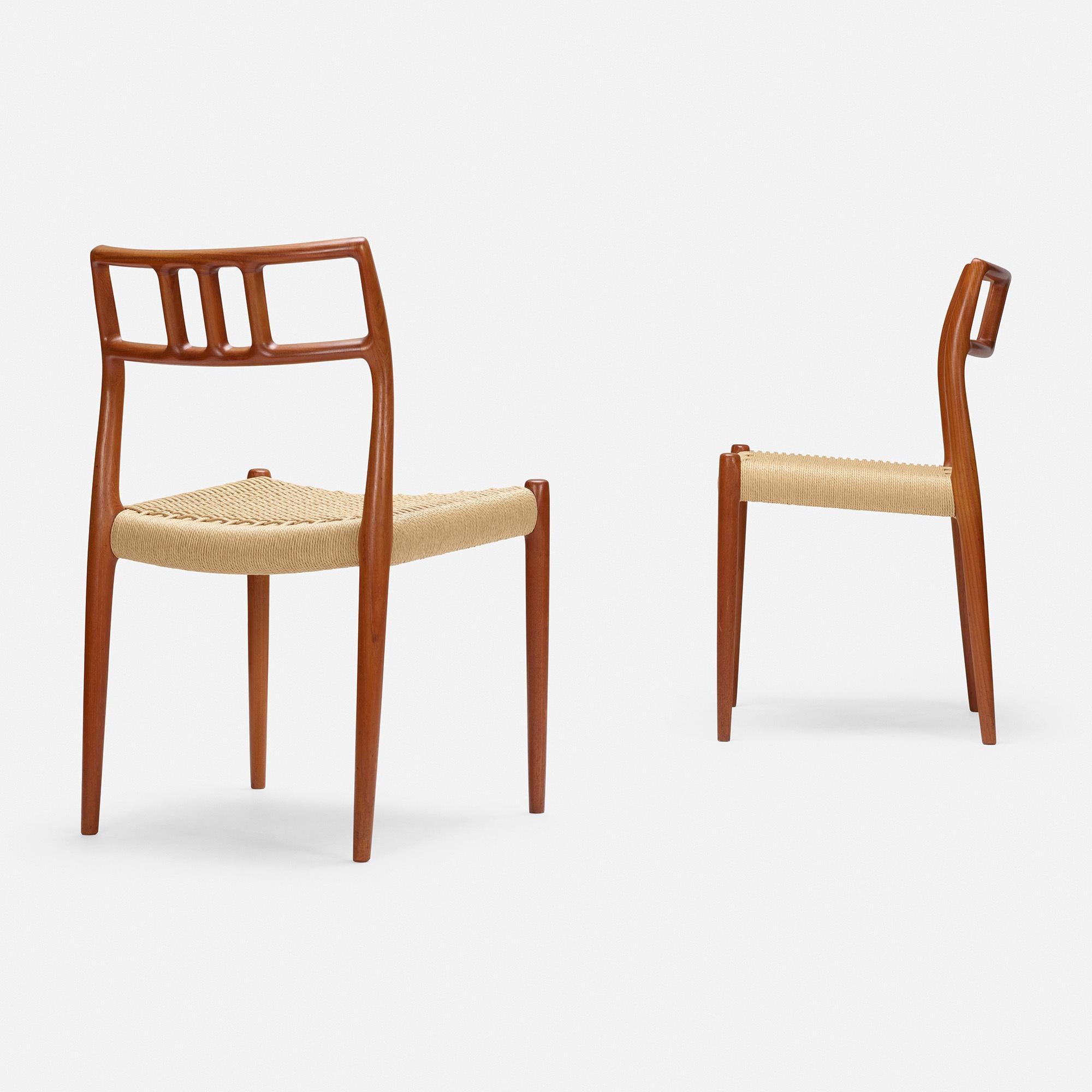 Danish Set of Four Dining Chairs, Model 79 by Niels O. Møller For Sale