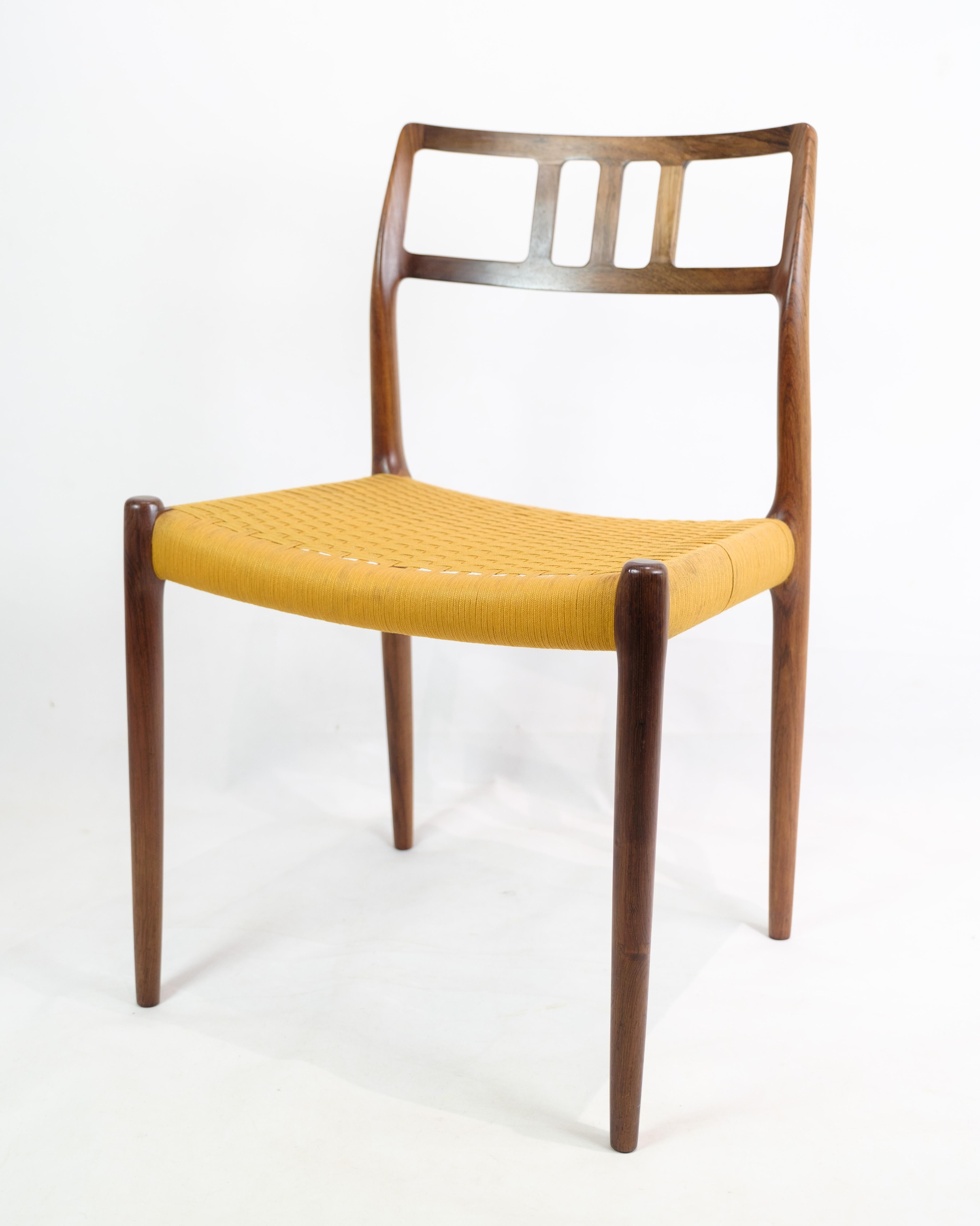 Satz von vier Esszimmerstühlen, Modell 79, entworfen von Niels O. Møller aus den 1960er Jahren (Moderne der Mitte des Jahrhunderts) im Angebot