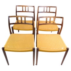 Vintage Set of four dining chairs, Model 79, Designed By Niels O. Møller From 1960s