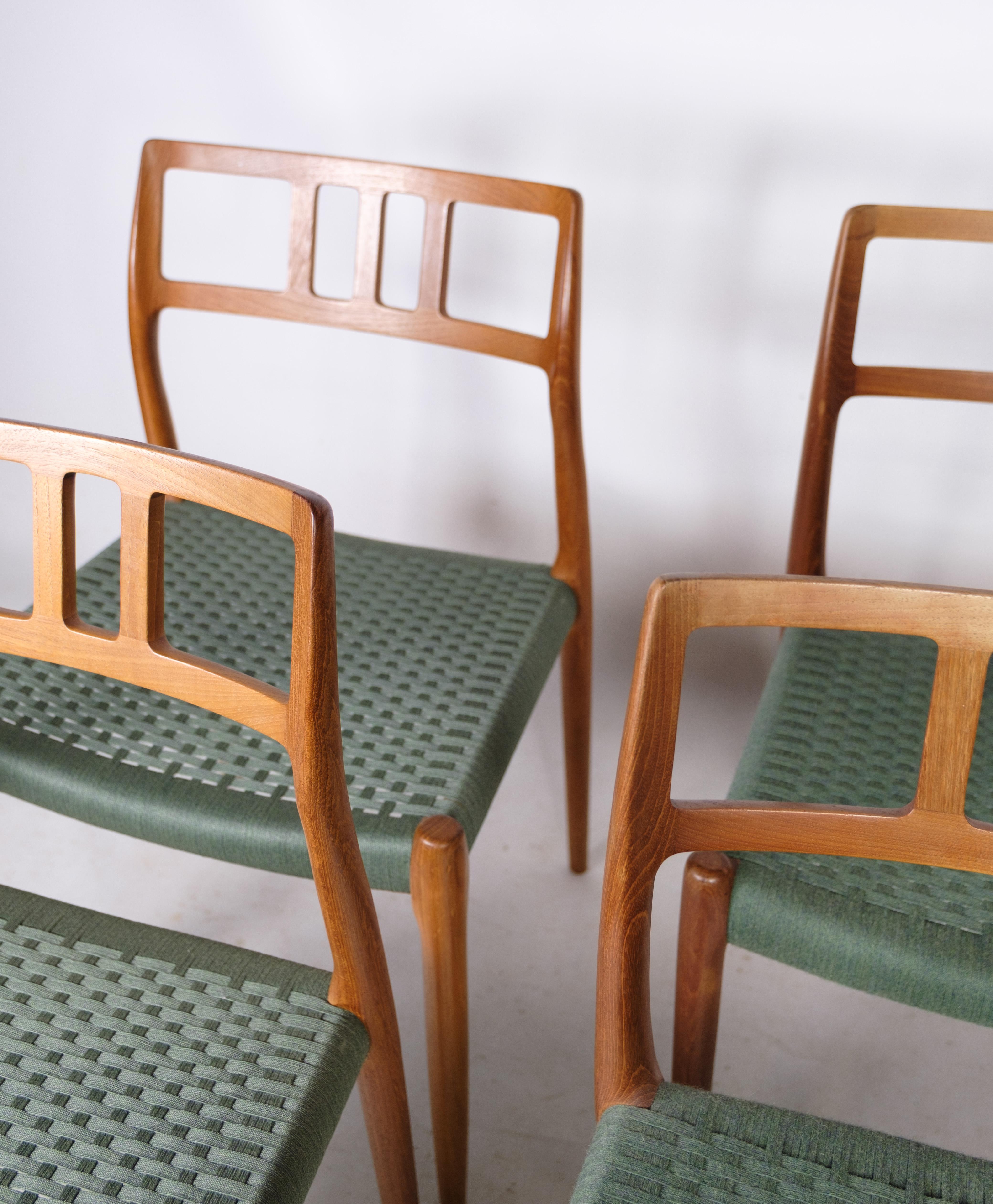 Set of Four Dining Chairs, Model 79, Niels O. Møller, J.L. Møller Furniture Fact For Sale 4