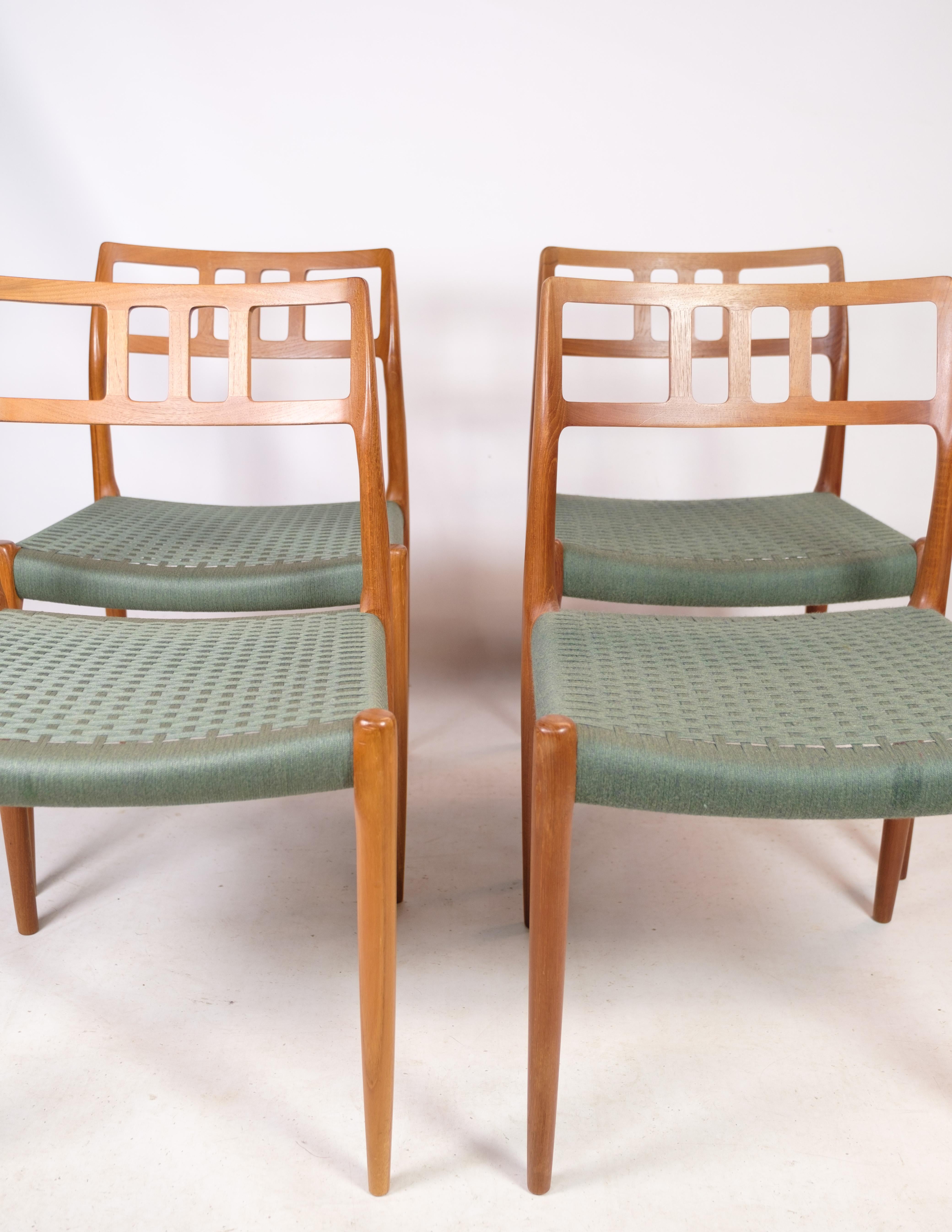 Set of Four Dining Chairs, Model 79, Niels O. Møller, J.L. Møller Furniture Fact For Sale 6