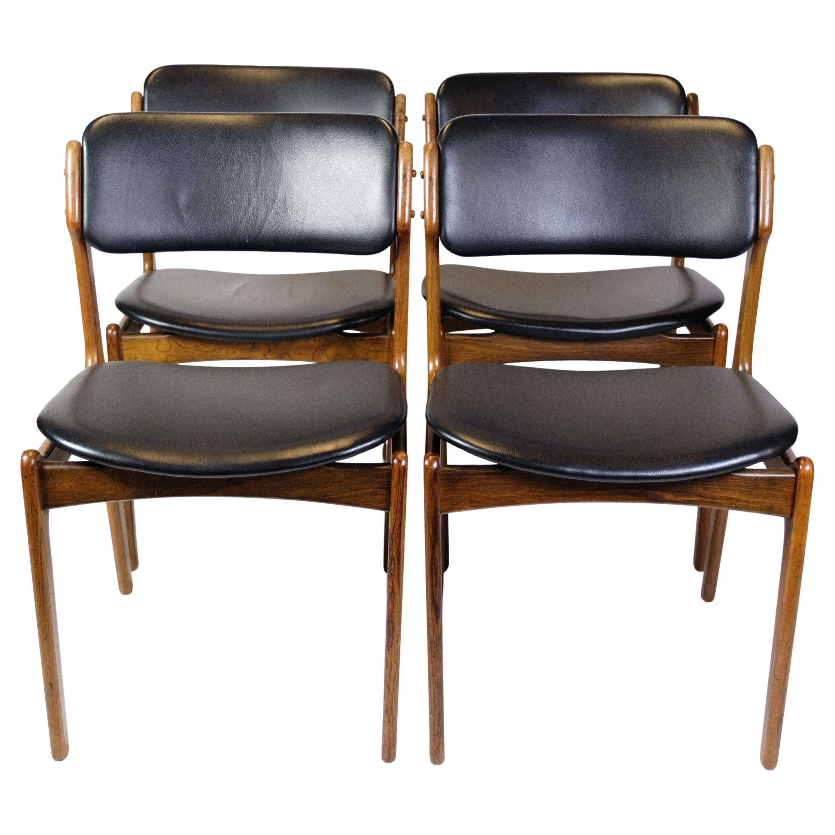 Set di quattro sedie da pranzo modello OD 49 in palissandro di Erik Buch degli anni '50