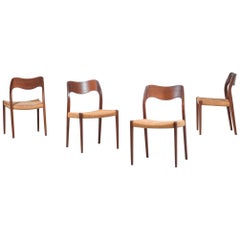 Set of Four Dining Chairs Niels Otto Moller Model 71 Teak