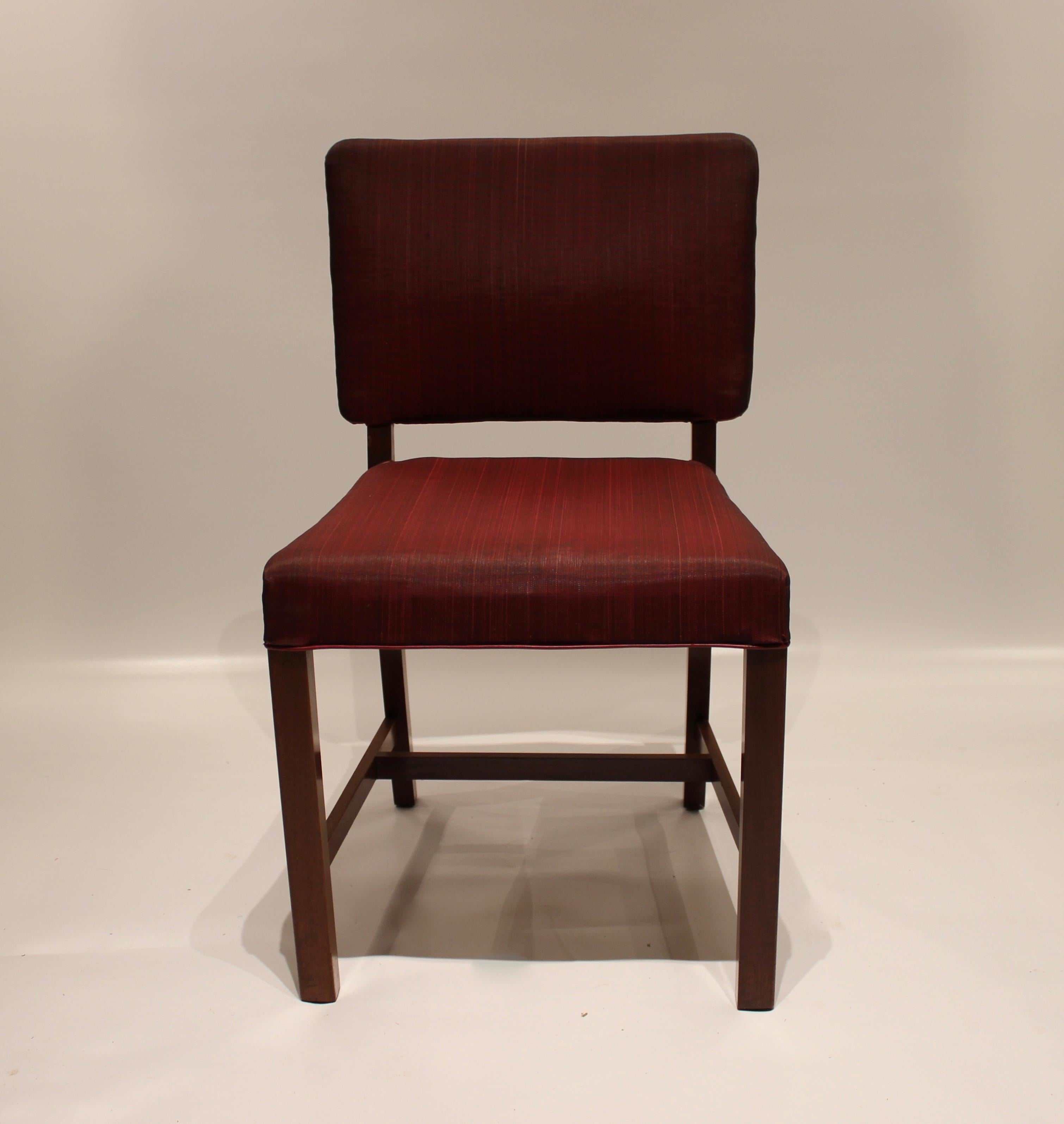 Danish Set of Four Dining Chairs of Mahogany by Fritz Hansen, 1930s For Sale