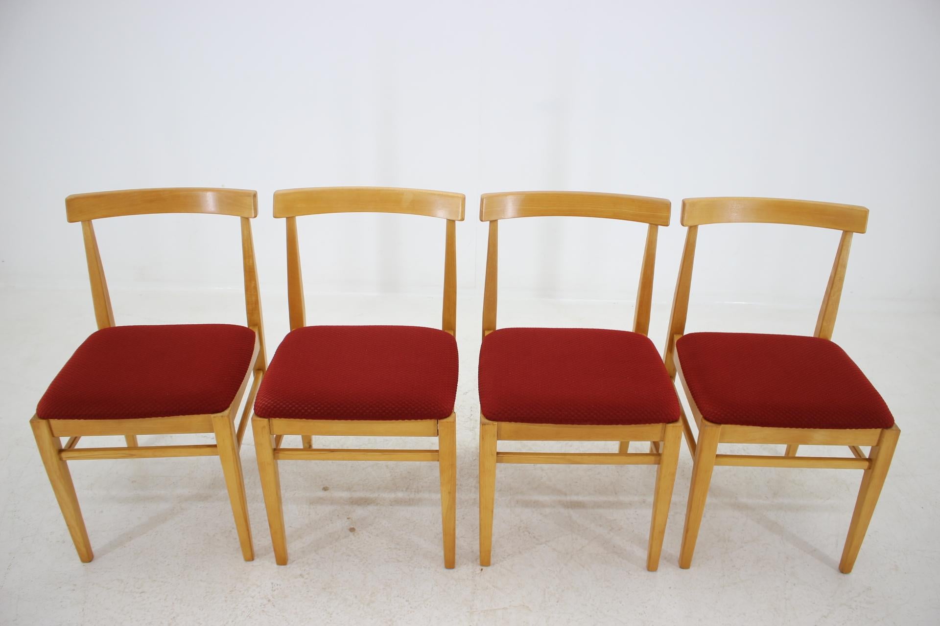 Czech Set of Four Dining Chairs, Thon, 1970s For Sale