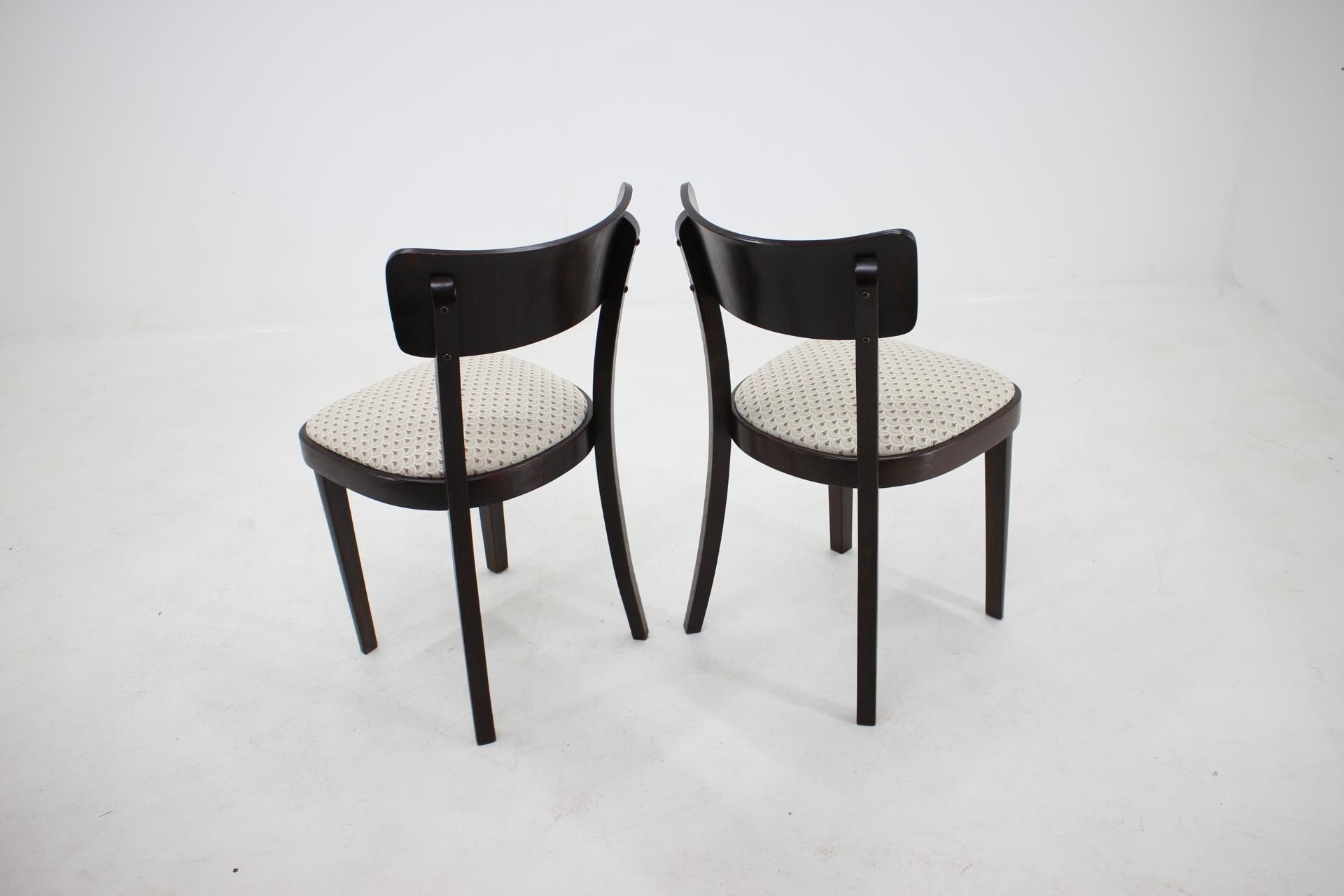 Fabric Set of Four Dining Chairs/Thonet, 1950s