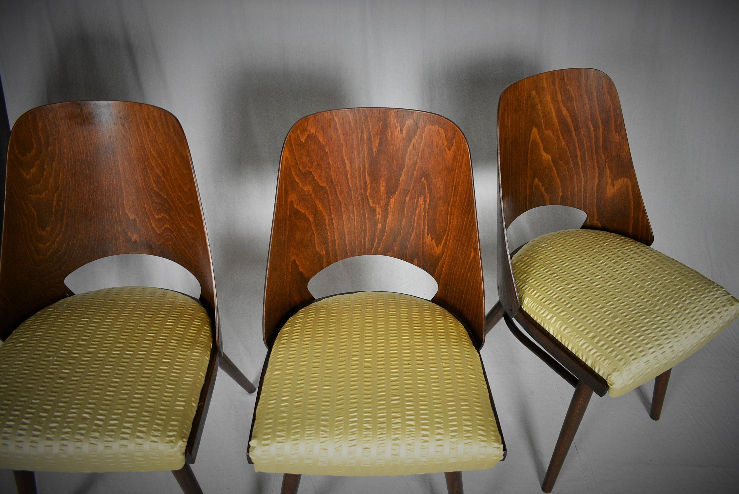 Ensemble de quatre chaises de salle à manger, Ton, conçues par Oswald Haerdtl, années 1950, Expo 58 en vente 6