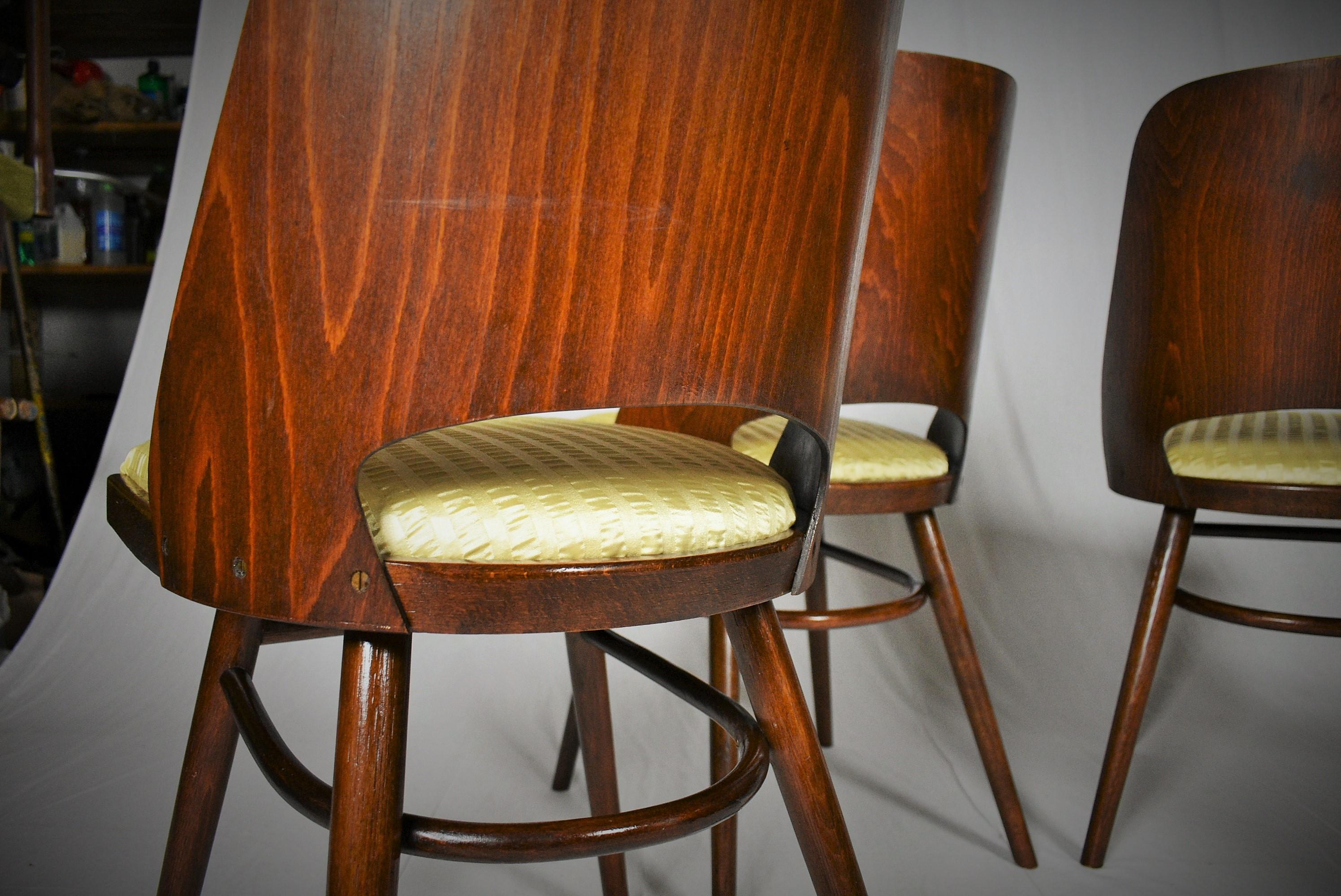 Set of Four Dining Chairs, Ton, Designed by Oswald Haerdtl, 1950s, Expo 58 For Sale 8