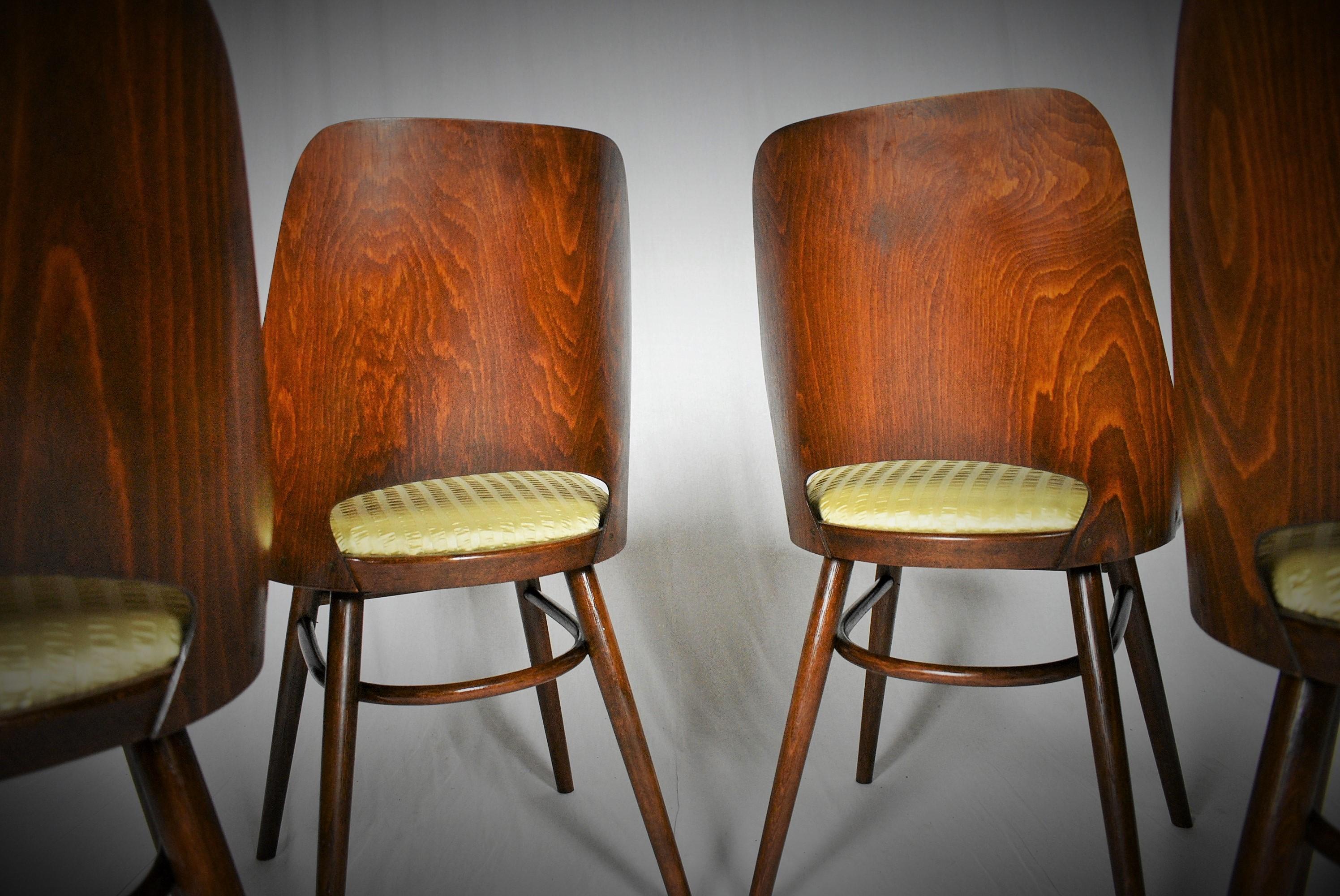 Set of Four Dining Chairs, Ton, Designed by Oswald Haerdtl, 1950s, Expo 58 For Sale 10