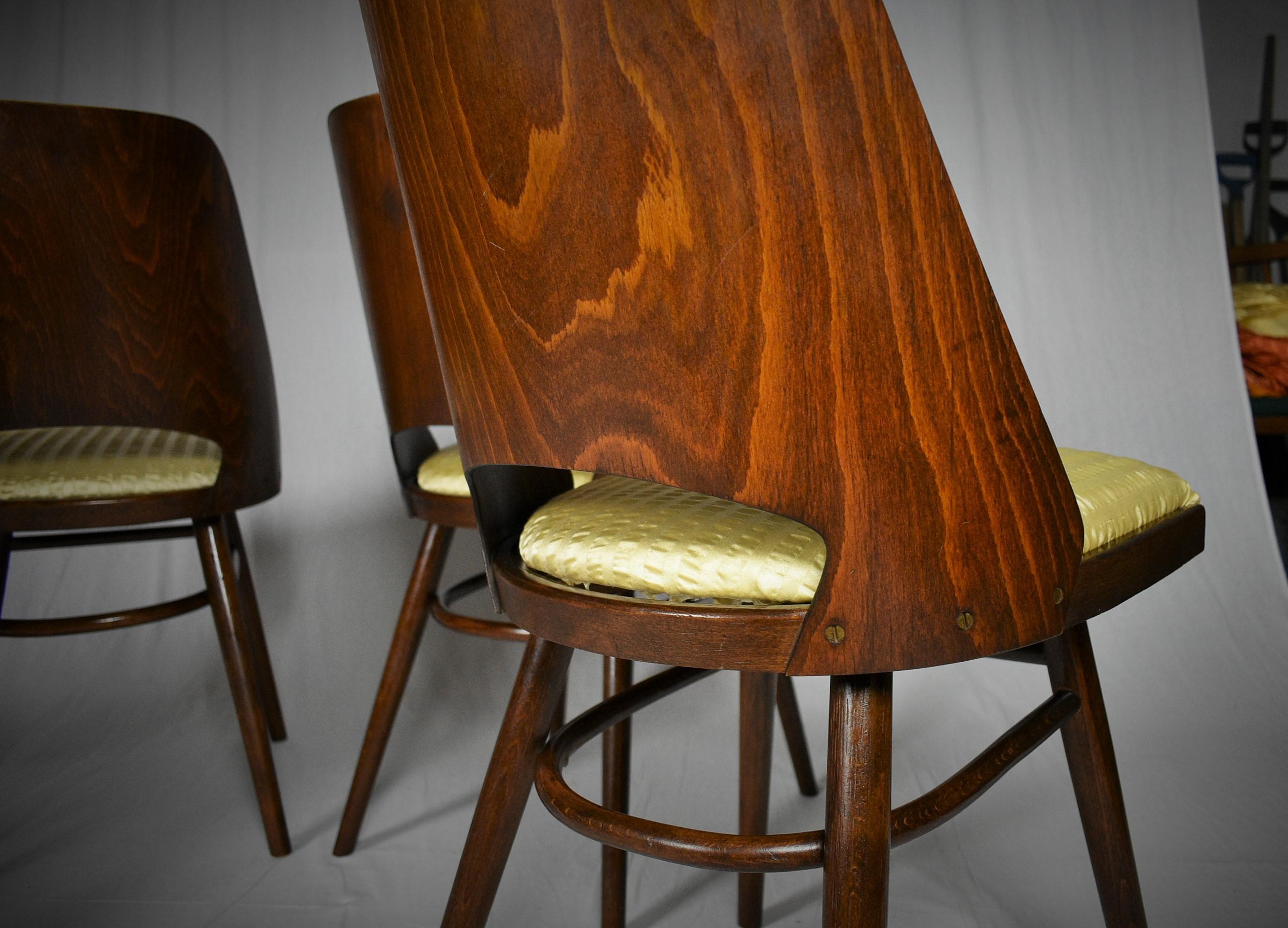 Ensemble de quatre chaises de salle à manger, Ton, conçues par Oswald Haerdtl, années 1950, Expo 58 en vente 11