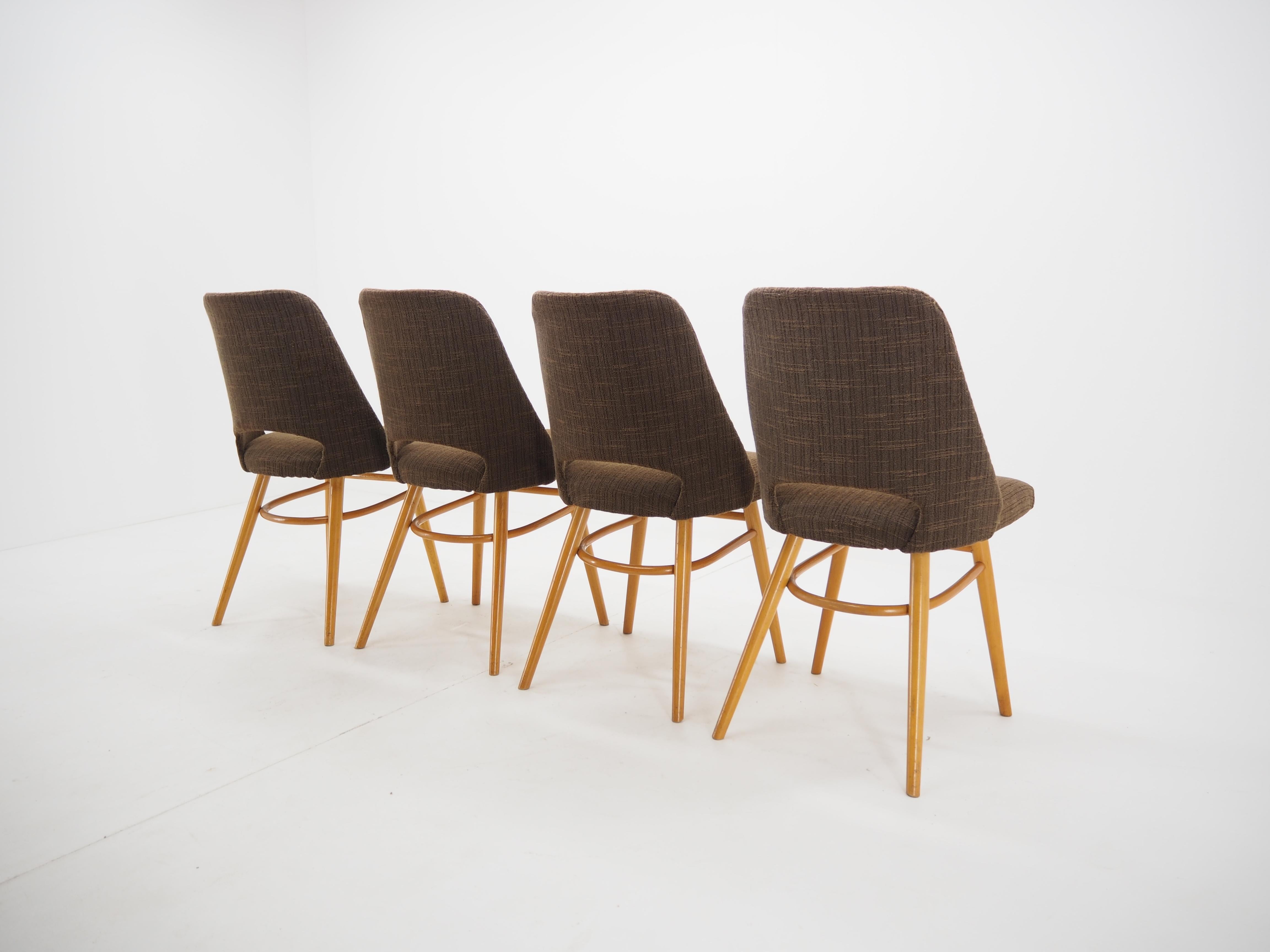 Mid-Century Modern Set of Four Dining Chairs, Ton, Designed by Oswald Haerdtl, 1950s, Expo 58