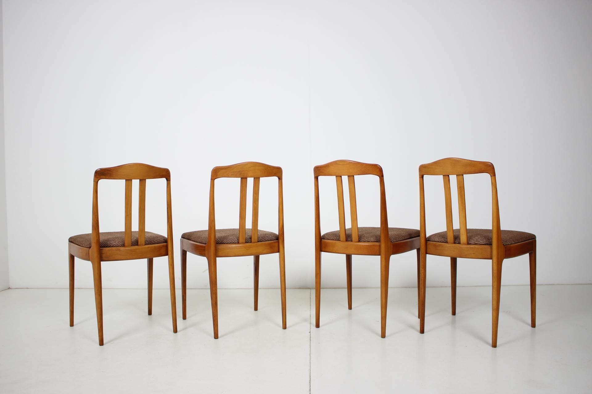 Czech Set of Four Dining Chairs, 1960s For Sale