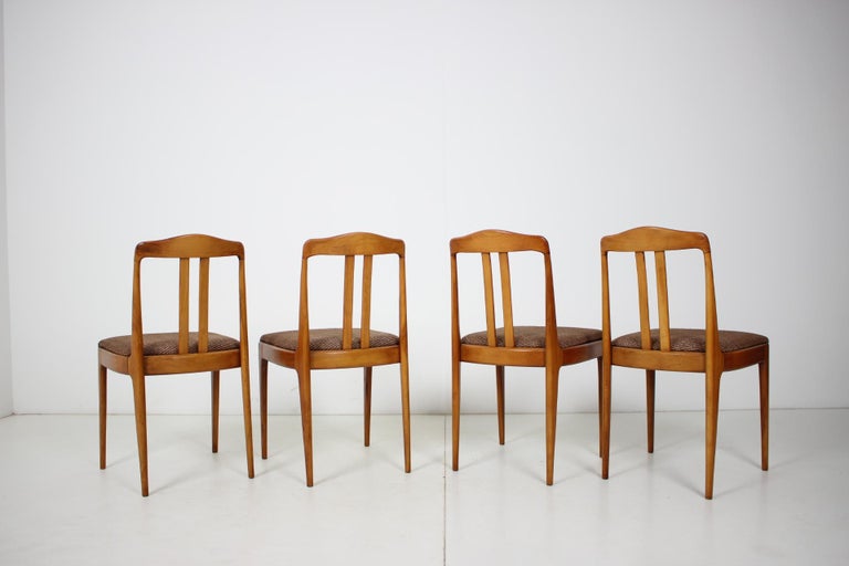 Czech Set of Four Dining Chairs, 1960s For Sale