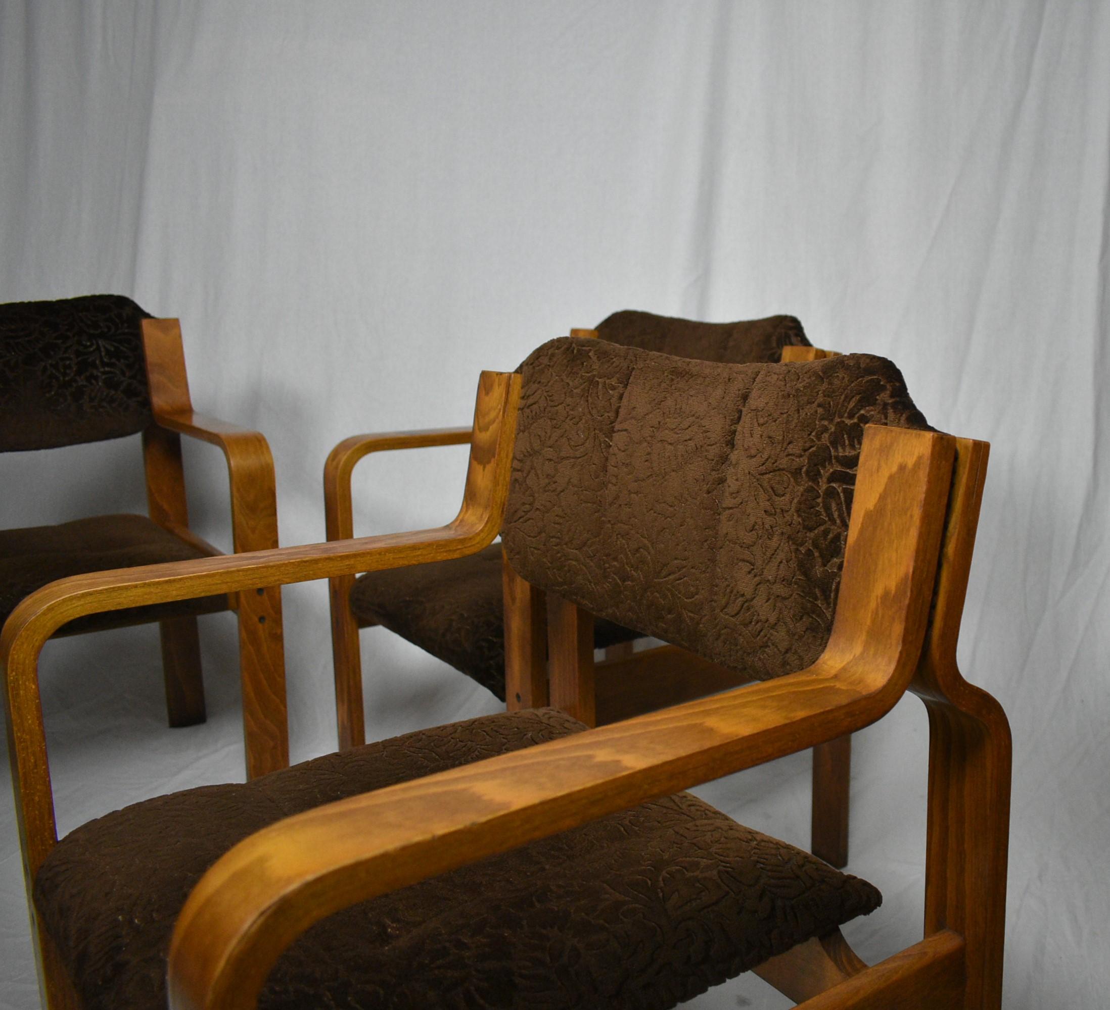 Set of Four Dining / Office Chairs by Ludvik Volak, 1960s For Sale 5