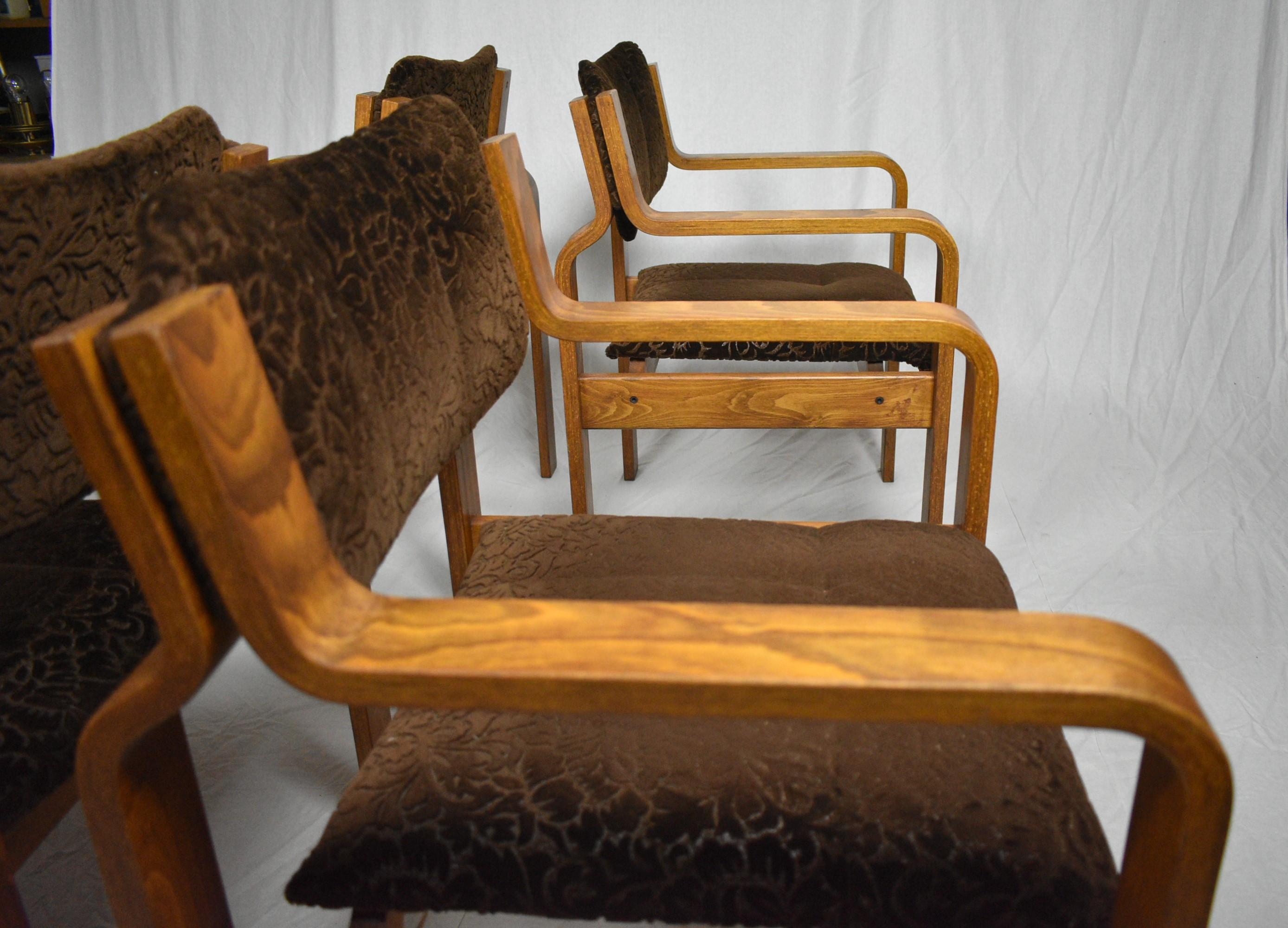 Set of Four Dining / Office Chairs by Ludvik Volak, 1960s For Sale 10