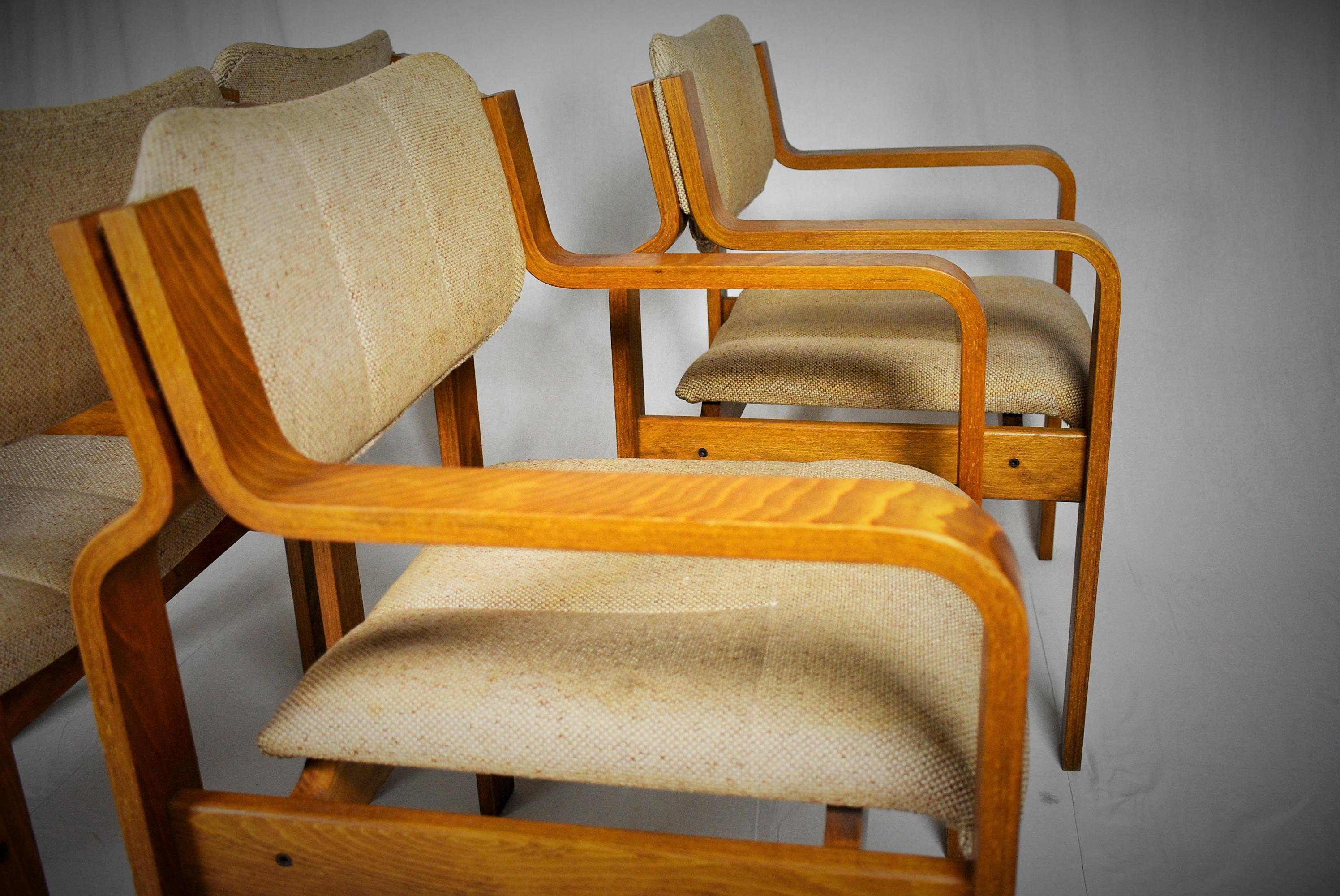 Mid-20th Century Set of Four Dining / Office Chairs by Ludvik Volak, 1960s