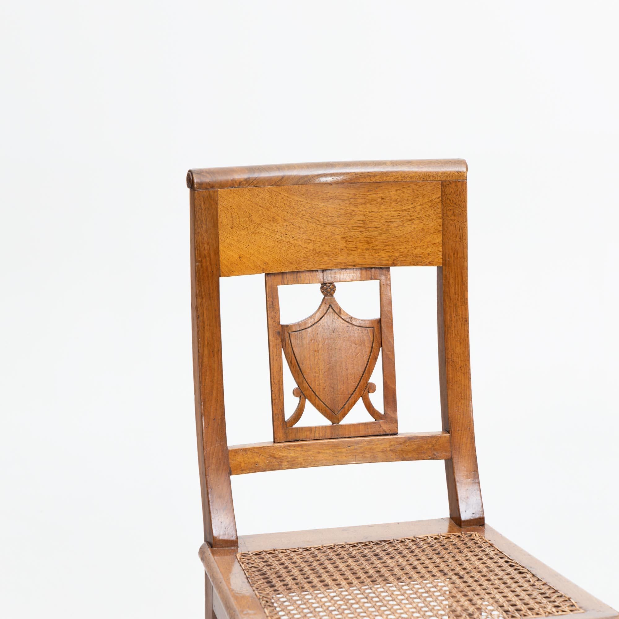 Wood Set of Four Dining Room Chairs, 19th Century