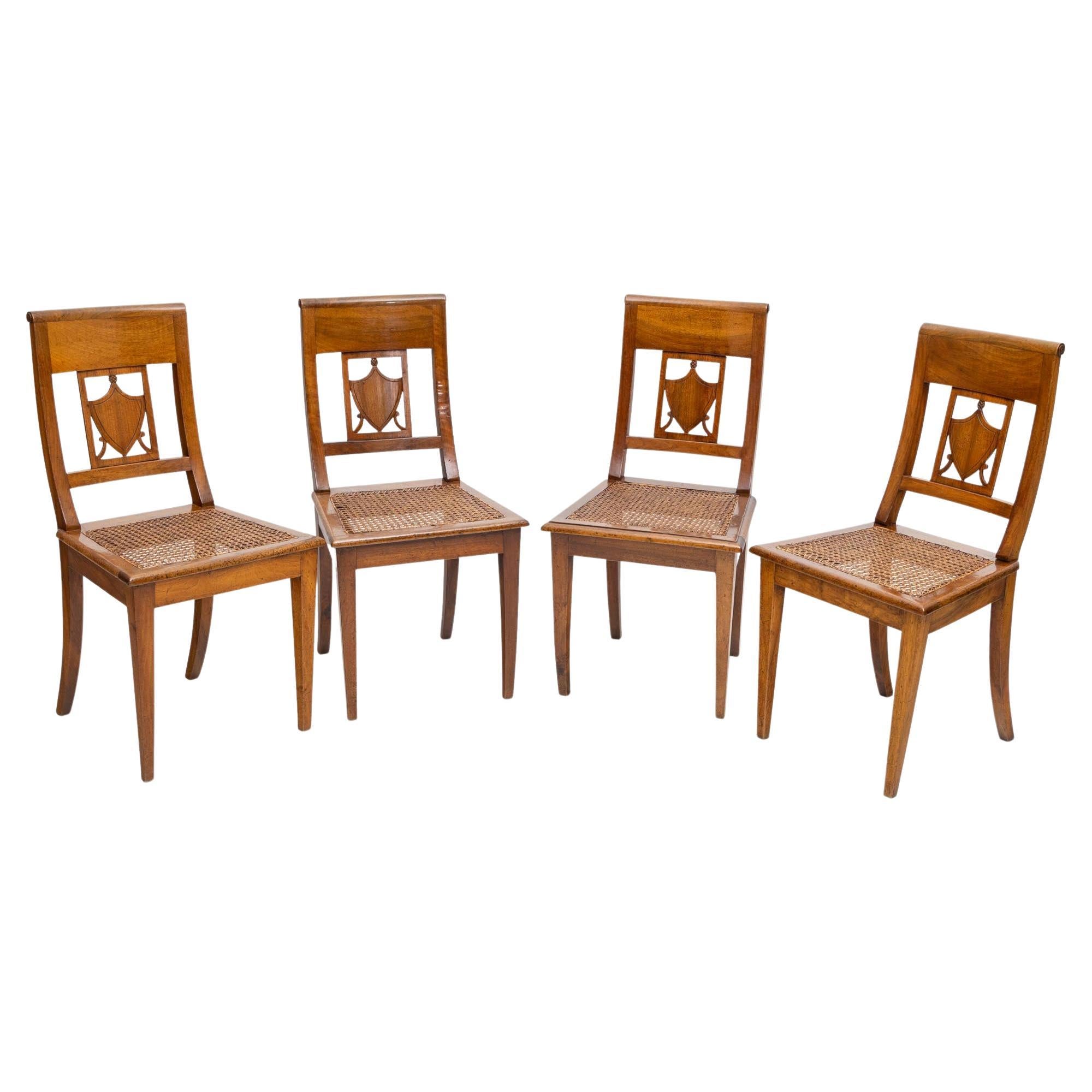 Set of Four Dining Room Chairs, 19th Century
