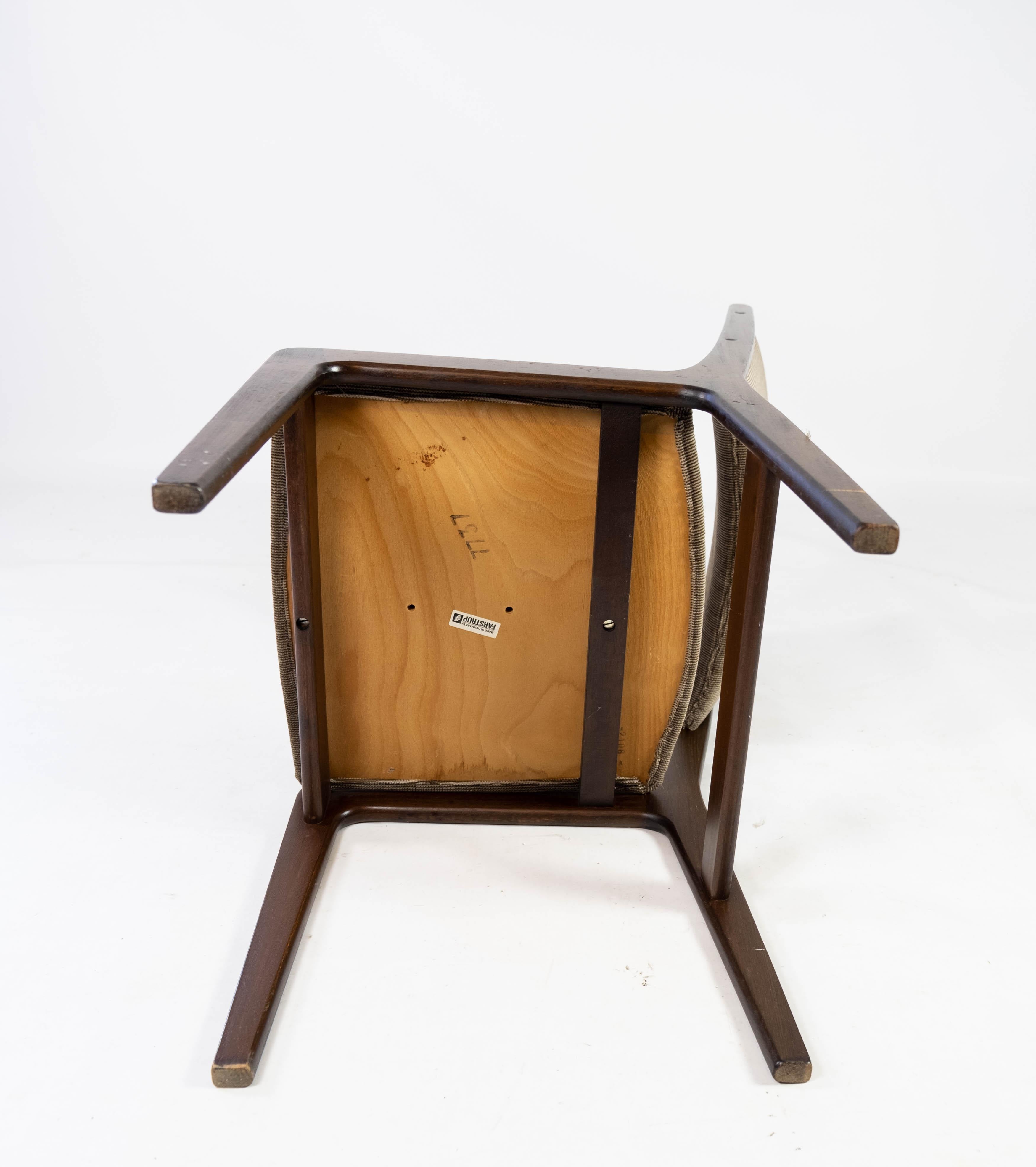 Satz von vier Esszimmerstühlen aus dunklem Holz von Faarstrup aus den 1960er Jahren im Angebot 5